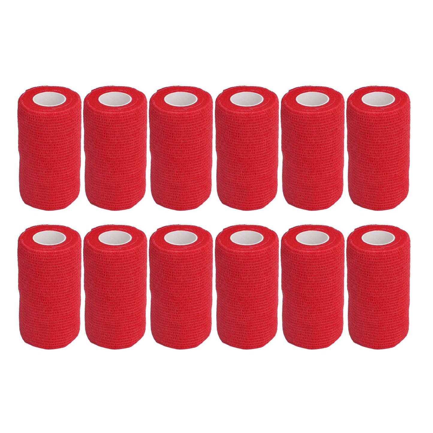 12Pcs Bandage Wrap Natural Latex Elastic Self Adhesive Wrap for Cows Dogs Horses 10cm Red