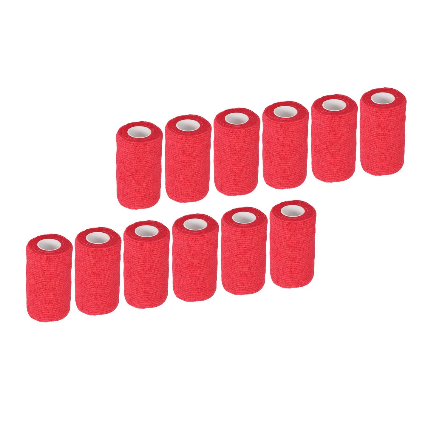 12Pcs Bandage Wrap Natural Latex Elastic Self Adhesive Wrap for Cows Dogs Horses 10cm Red