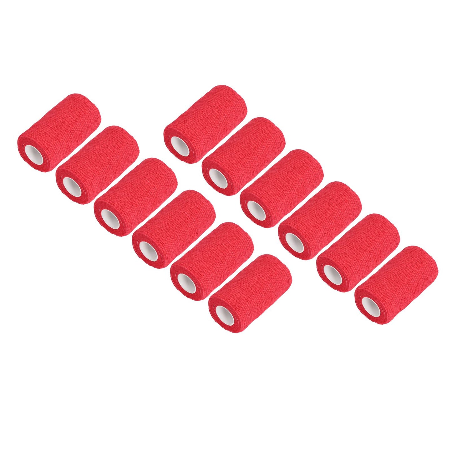 12Pcs Bandage Wrap Natural Latex Elastic Self Adhesive Wrap for Cows Dogs Horses 10cm Red