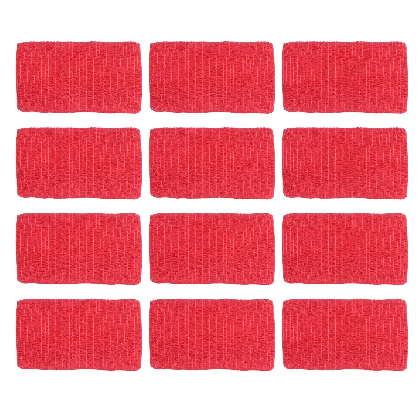 12Pcs Bandage Wrap Natural Latex Elastic Self Adhesive Wrap for Cows Dogs Horses 10cm Red