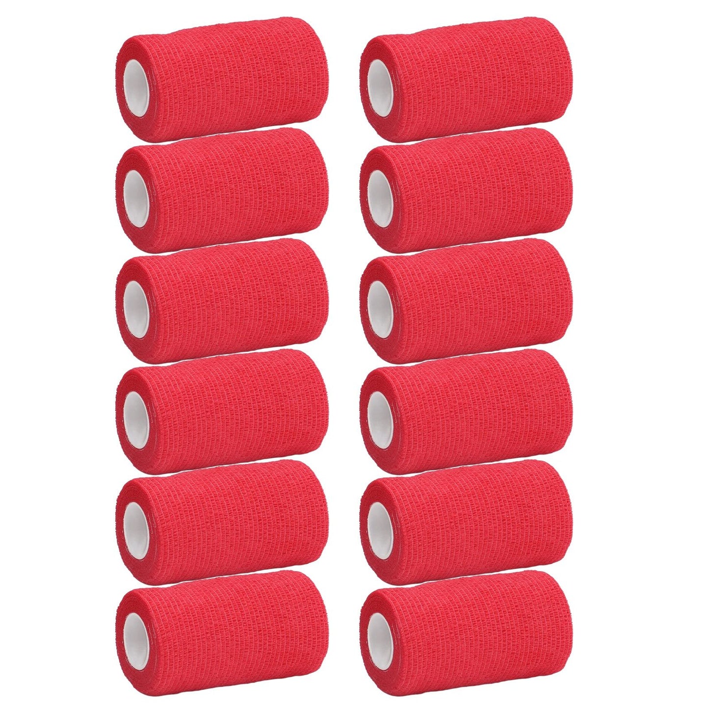 12Pcs Bandage Wrap Natural Latex Elastic Self Adhesive Wrap for Cows Dogs Horses 10cm Red