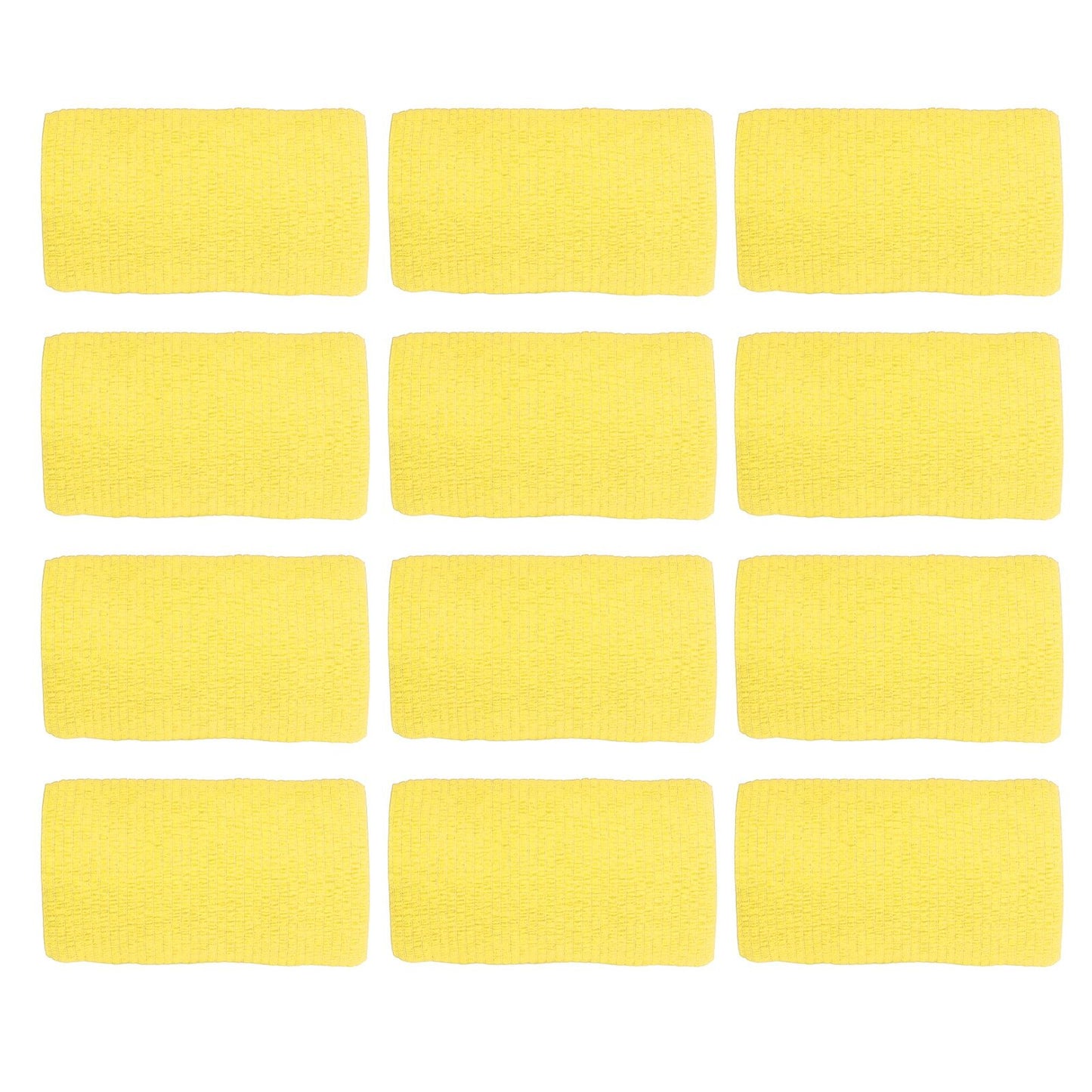12Pcs Bandage Wrap Natural Latex Elastic Self Adhesive Wrap for Cows Dogs Horses 10cm Yellow