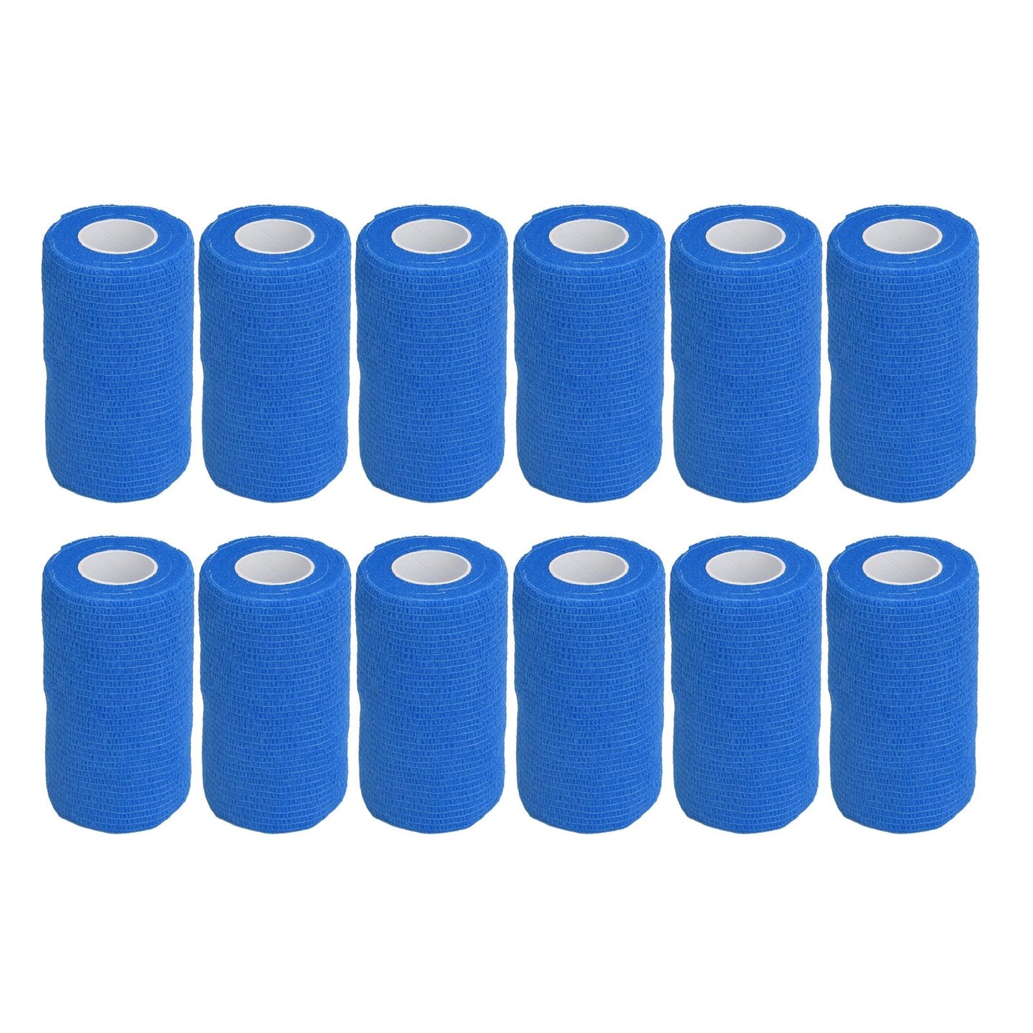 12Pcs Bandage Wrap Natural Latex Elastic Self Adhesive Wrap for Cows Dogs Horses 10cm Blue