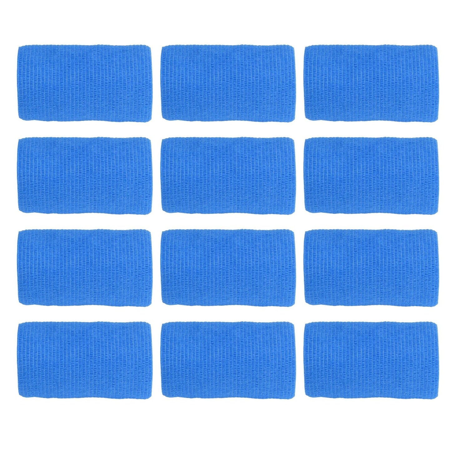 12Pcs Bandage Wrap Natural Latex Elastic Self Adhesive Wrap for Cows Dogs Horses 10cm Blue