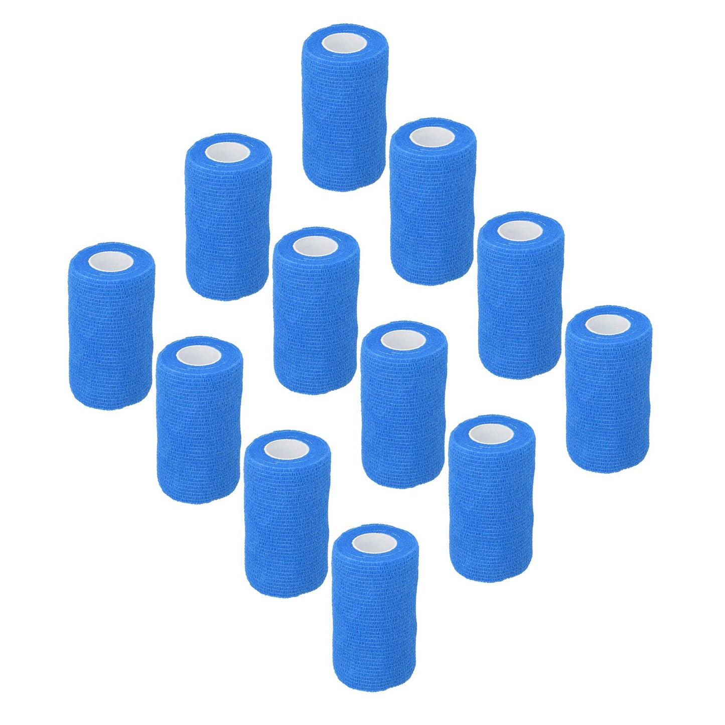 12Pcs Bandage Wrap Natural Latex Elastic Self Adhesive Wrap for Cows Dogs Horses 10cm Blue