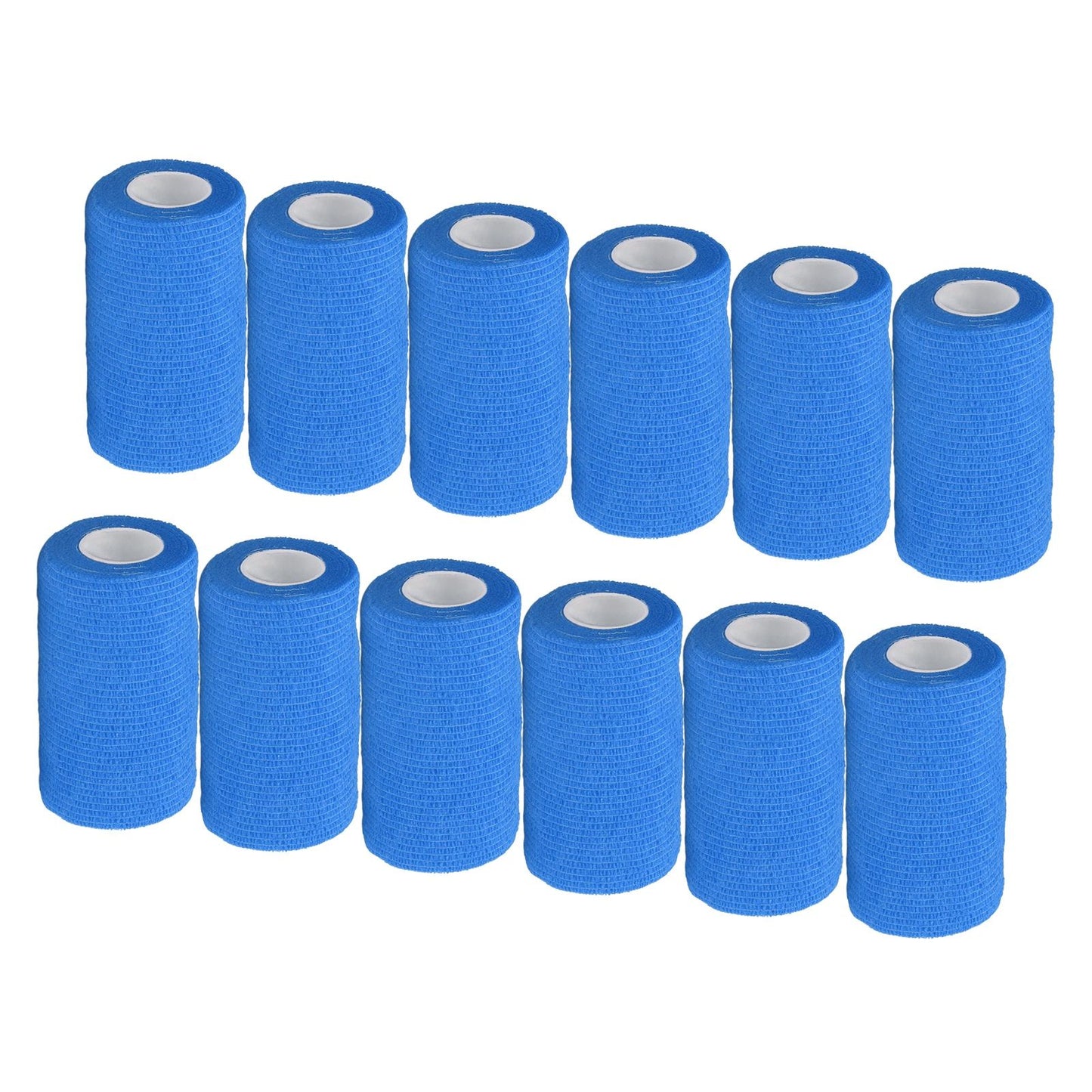 12Pcs Bandage Wrap Natural Latex Elastic Self Adhesive Wrap for Cows Dogs Horses 10cm Blue