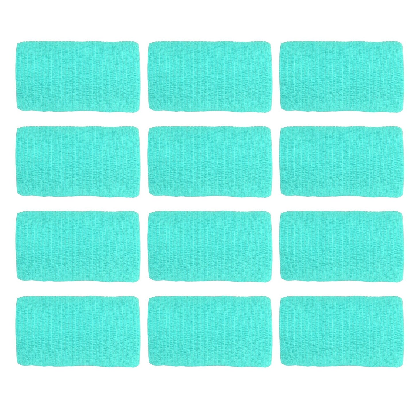 12Pcs Bandage Wrap Natural Latex Elastic Self Adhesive Wrap for Cows Dogs Horses 10cm Cyan