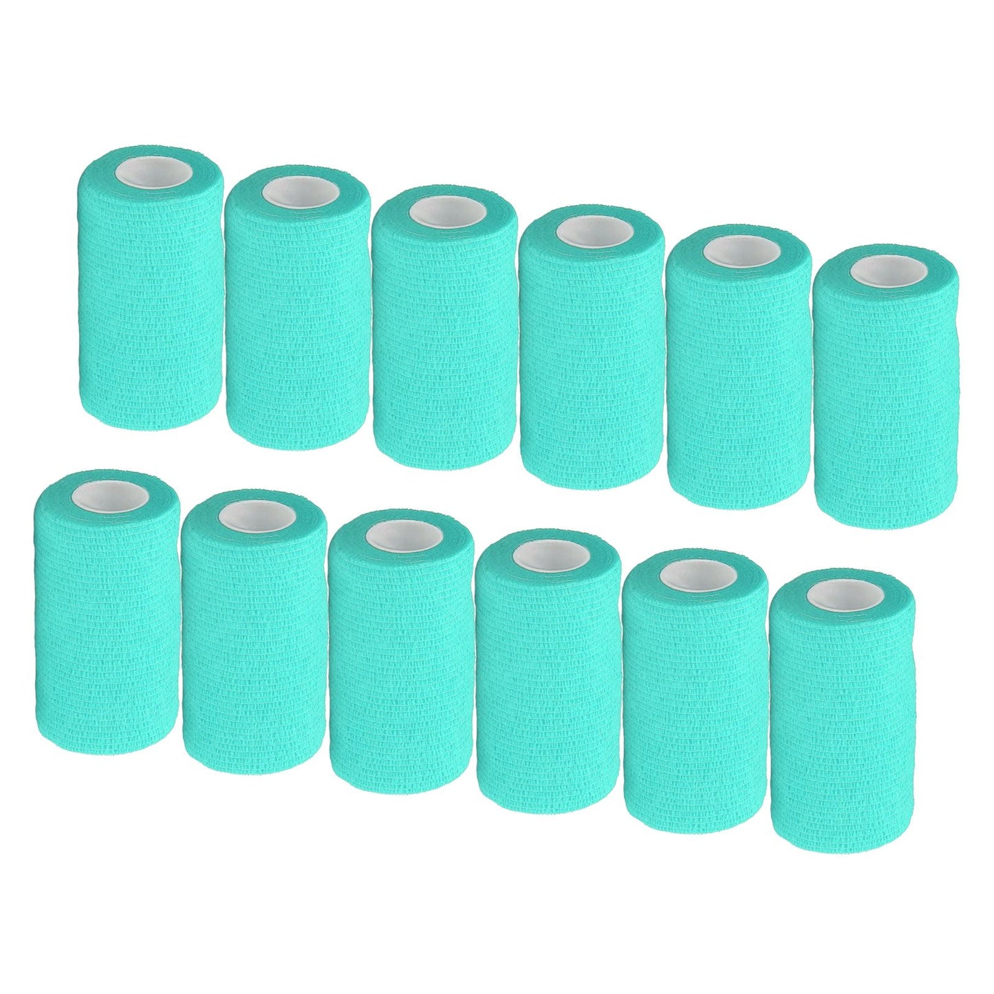 12Pcs Bandage Wrap Natural Latex Elastic Self Adhesive Wrap for Cows Dogs Horses 10cm Cyan