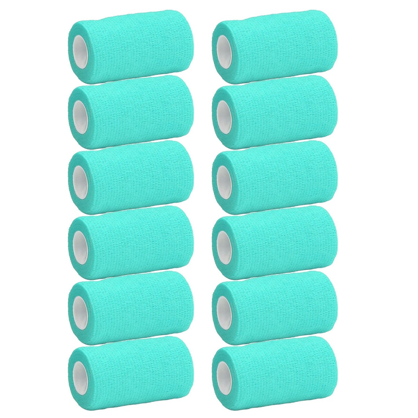12Pcs Bandage Wrap Natural Latex Elastic Self Adhesive Wrap for Cows Dogs Horses 10cm Cyan