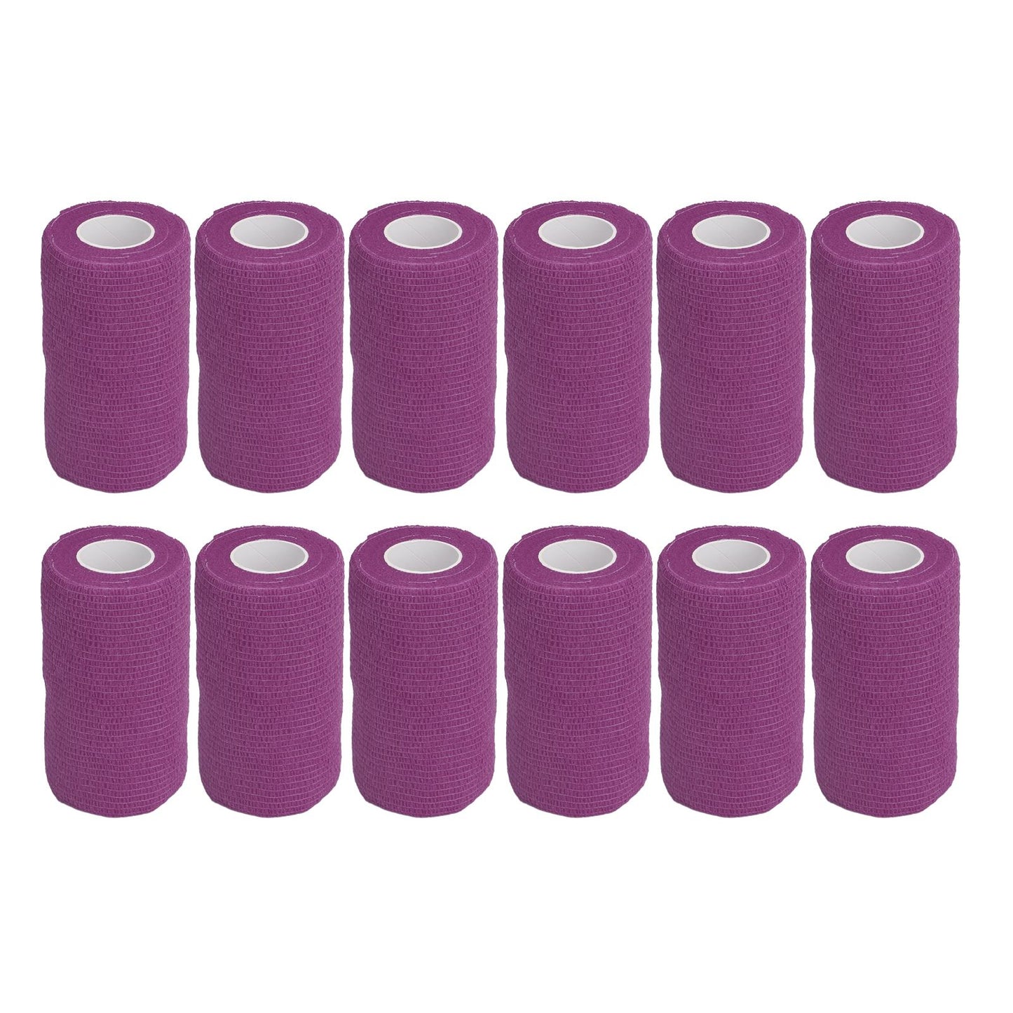 12Pcs Bandage Wrap Natural Latex Elastic Self Adhesive Wrap for Cows Dogs Horses 10cm Purple