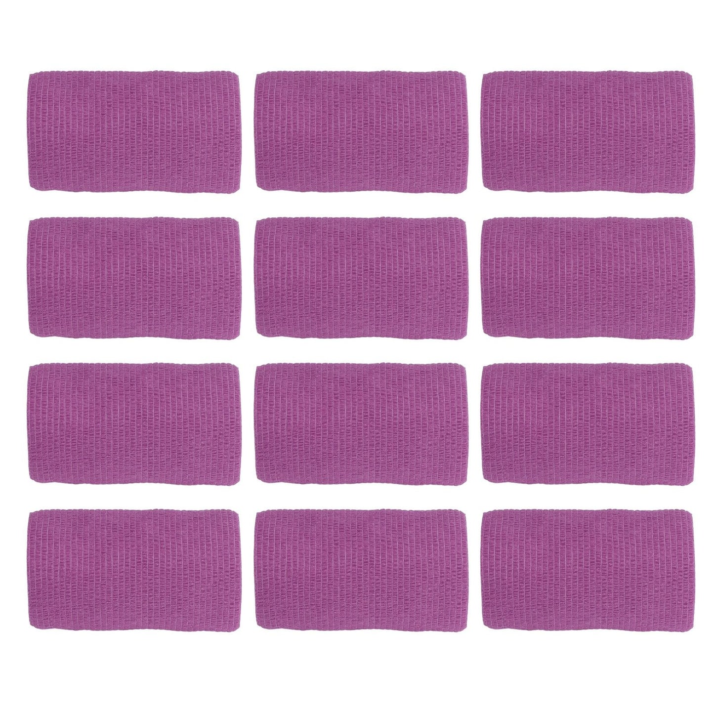 12Pcs Bandage Wrap Natural Latex Elastic Self Adhesive Wrap for Cows Dogs Horses 10cm Purple
