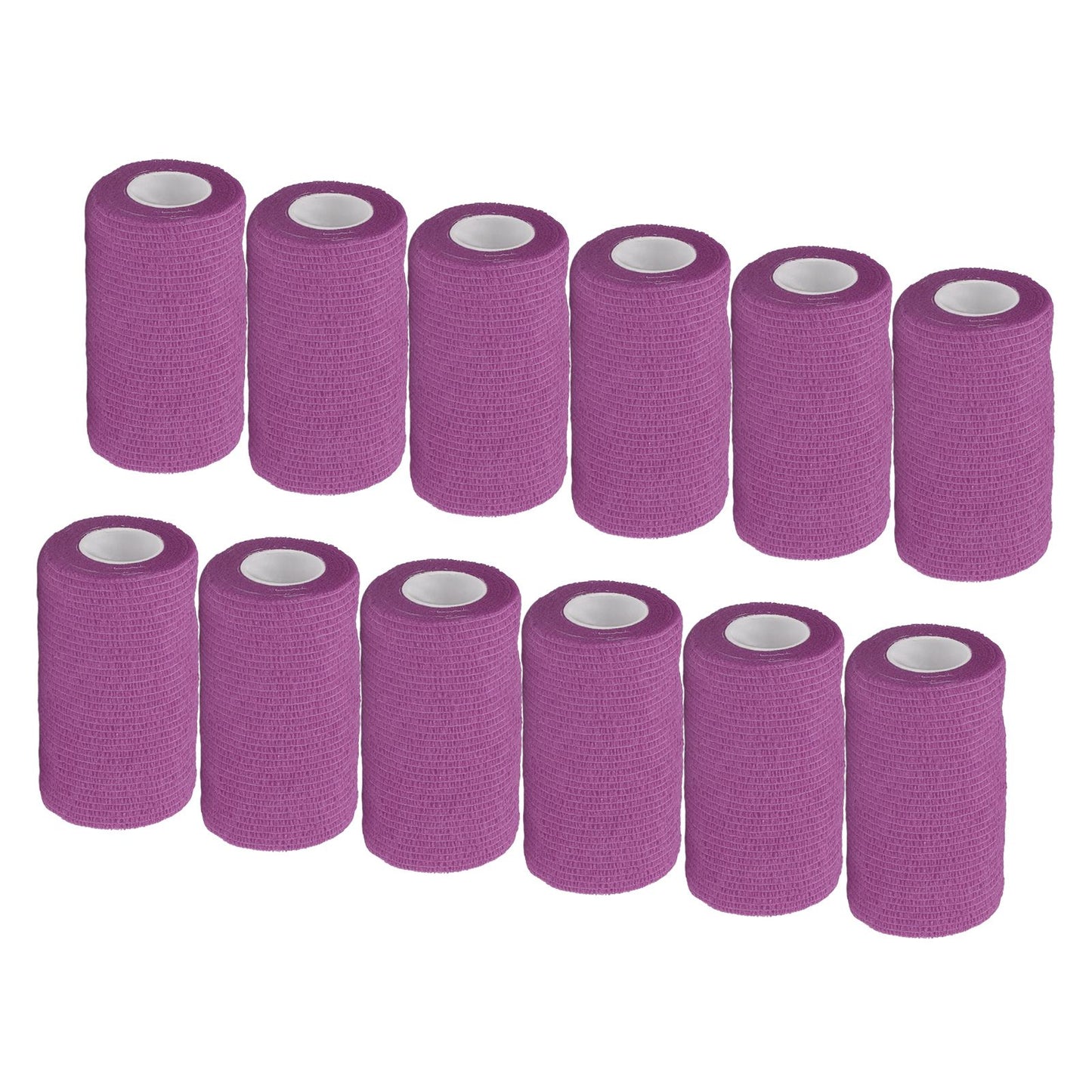 12Pcs Bandage Wrap Natural Latex Elastic Self Adhesive Wrap for Cows Dogs Horses 10cm Purple