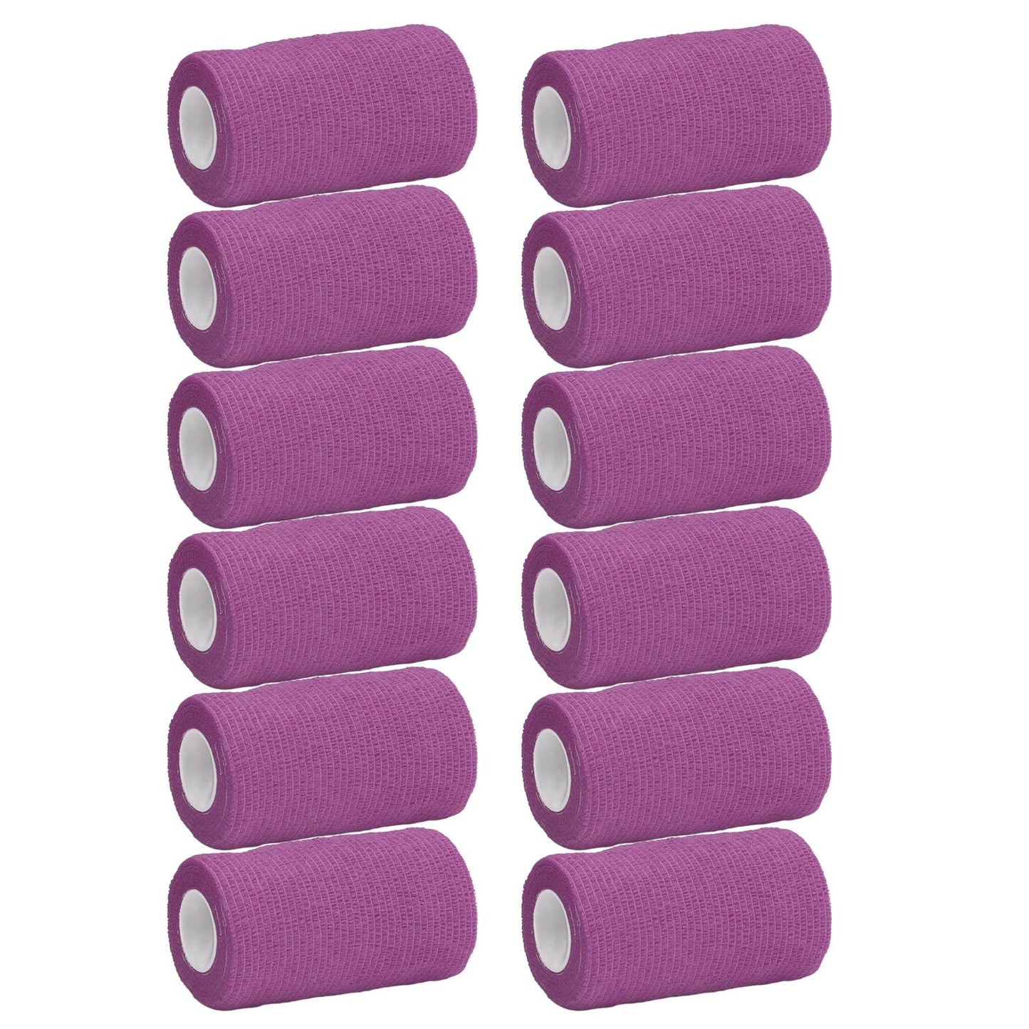 12Pcs Bandage Wrap Natural Latex Elastic Self Adhesive Wrap for Cows Dogs Horses 10cm Purple