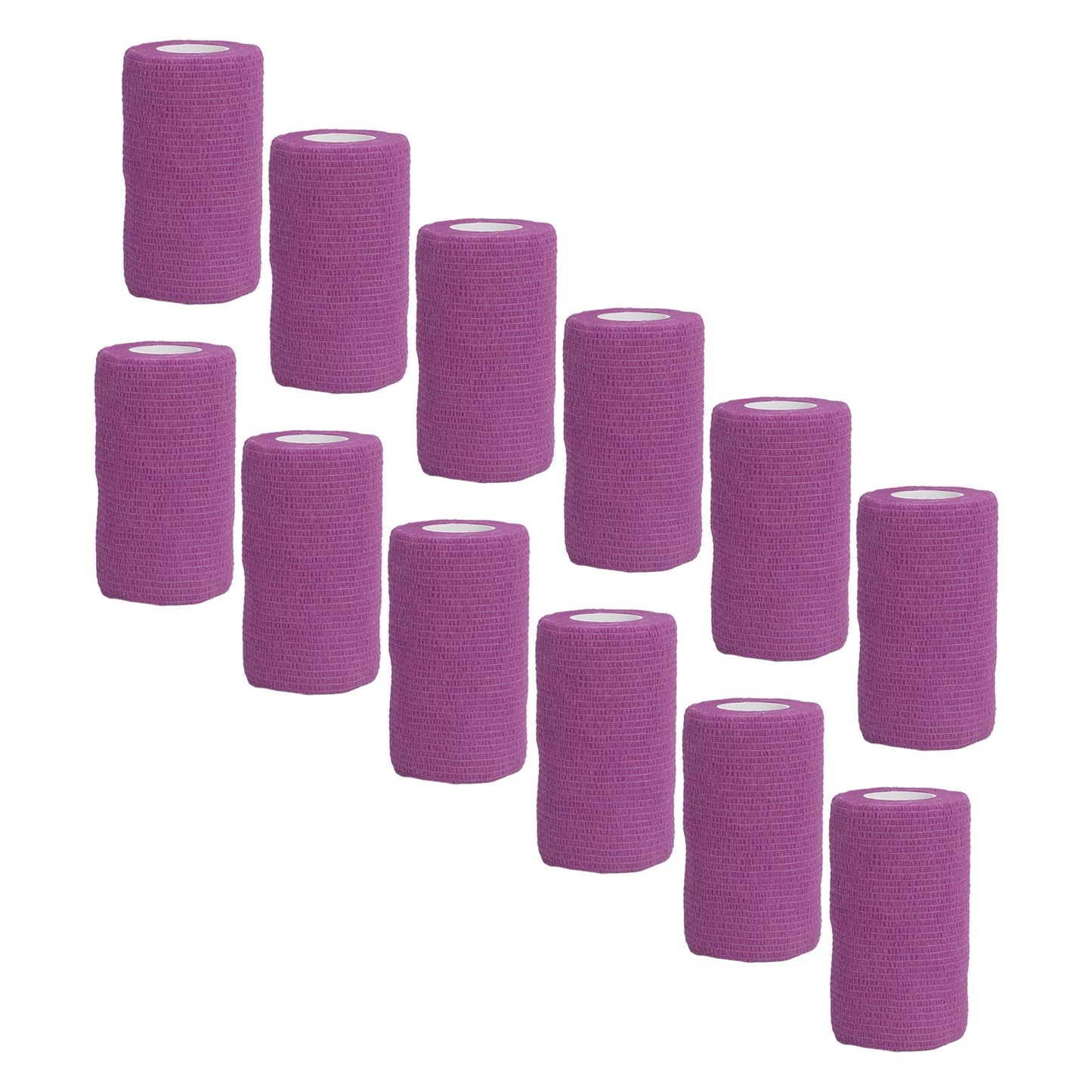 12Pcs Bandage Wrap Natural Latex Elastic Self Adhesive Wrap for Cows Dogs Horses 10cm Purple