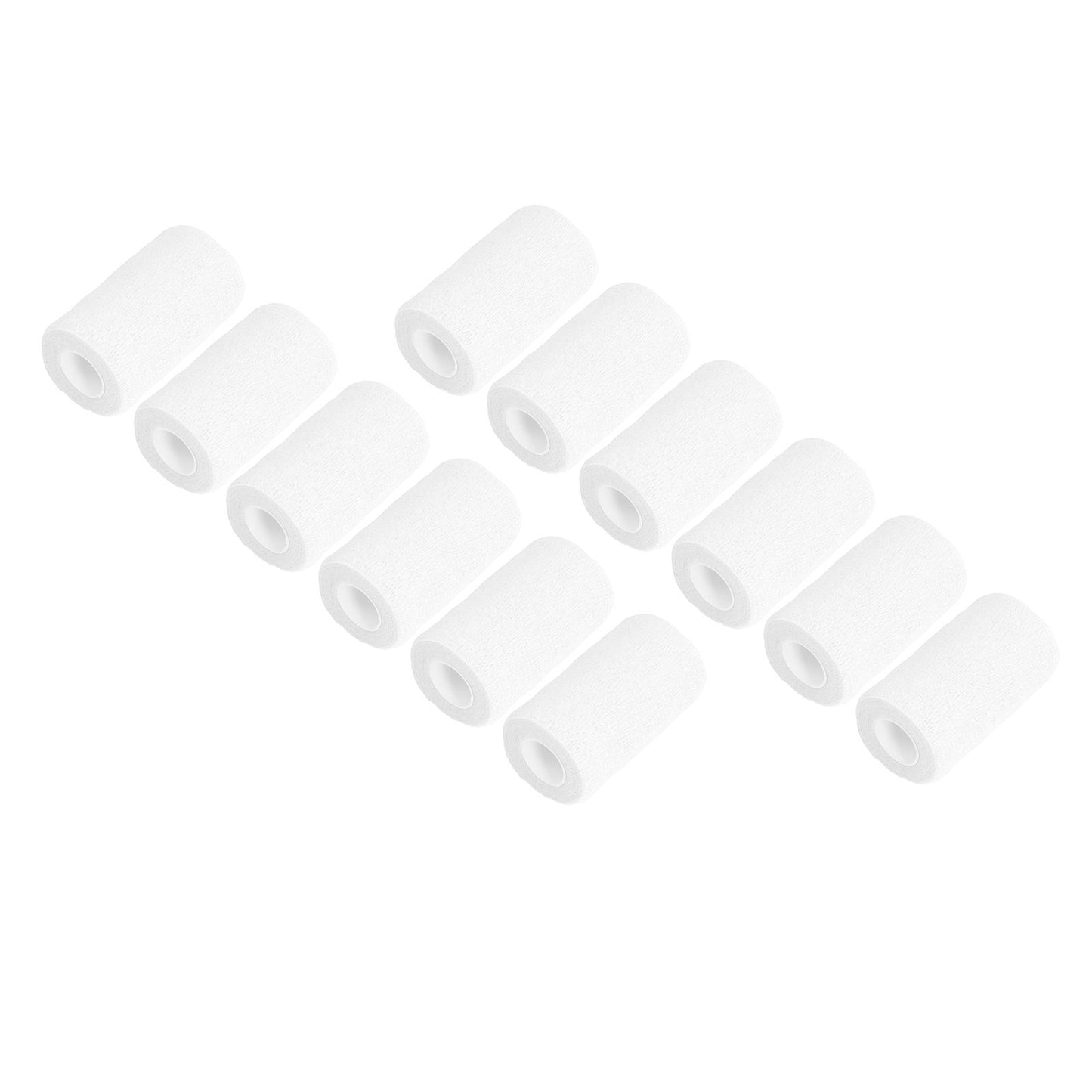 12Pcs Bandage Wrap Natural Latex Elastic Self Adhesive Wrap for Cows Dogs Horses 10cm White