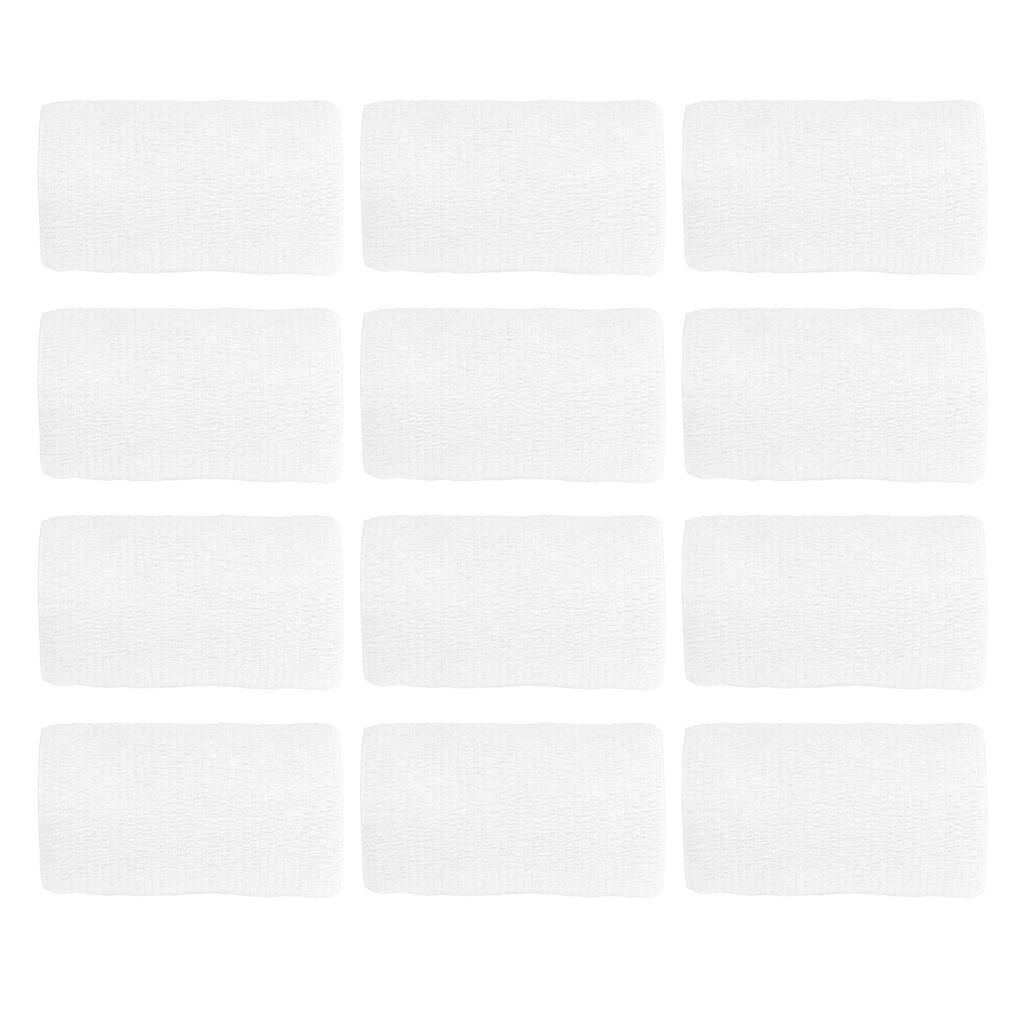 12Pcs Bandage Wrap Natural Latex Elastic Self Adhesive Wrap for Cows Dogs Horses 10cm White