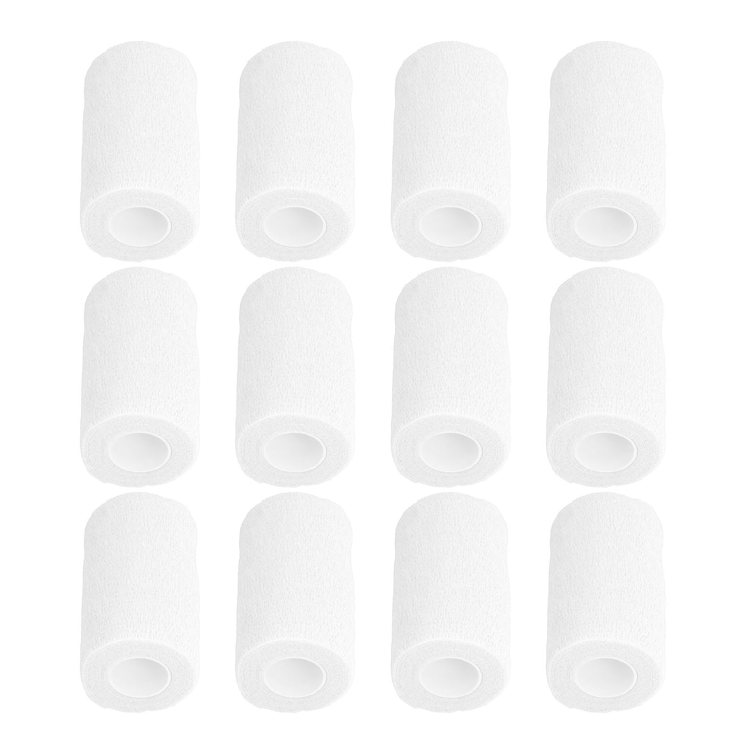 12Pcs Bandage Wrap Natural Latex Elastic Self Adhesive Wrap for Cows Dogs Horses 10cm White
