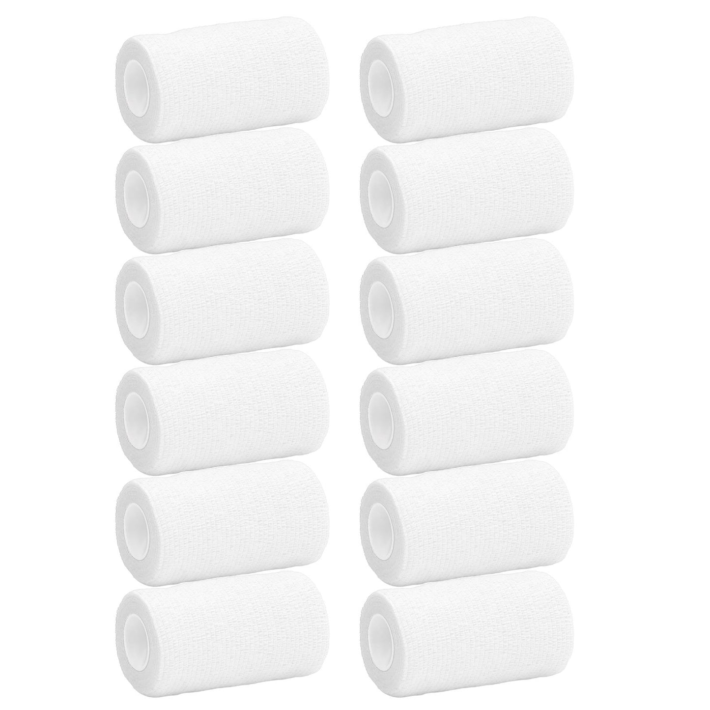 12Pcs Bandage Wrap Natural Latex Elastic Self Adhesive Wrap for Cows Dogs Horses 10cm White