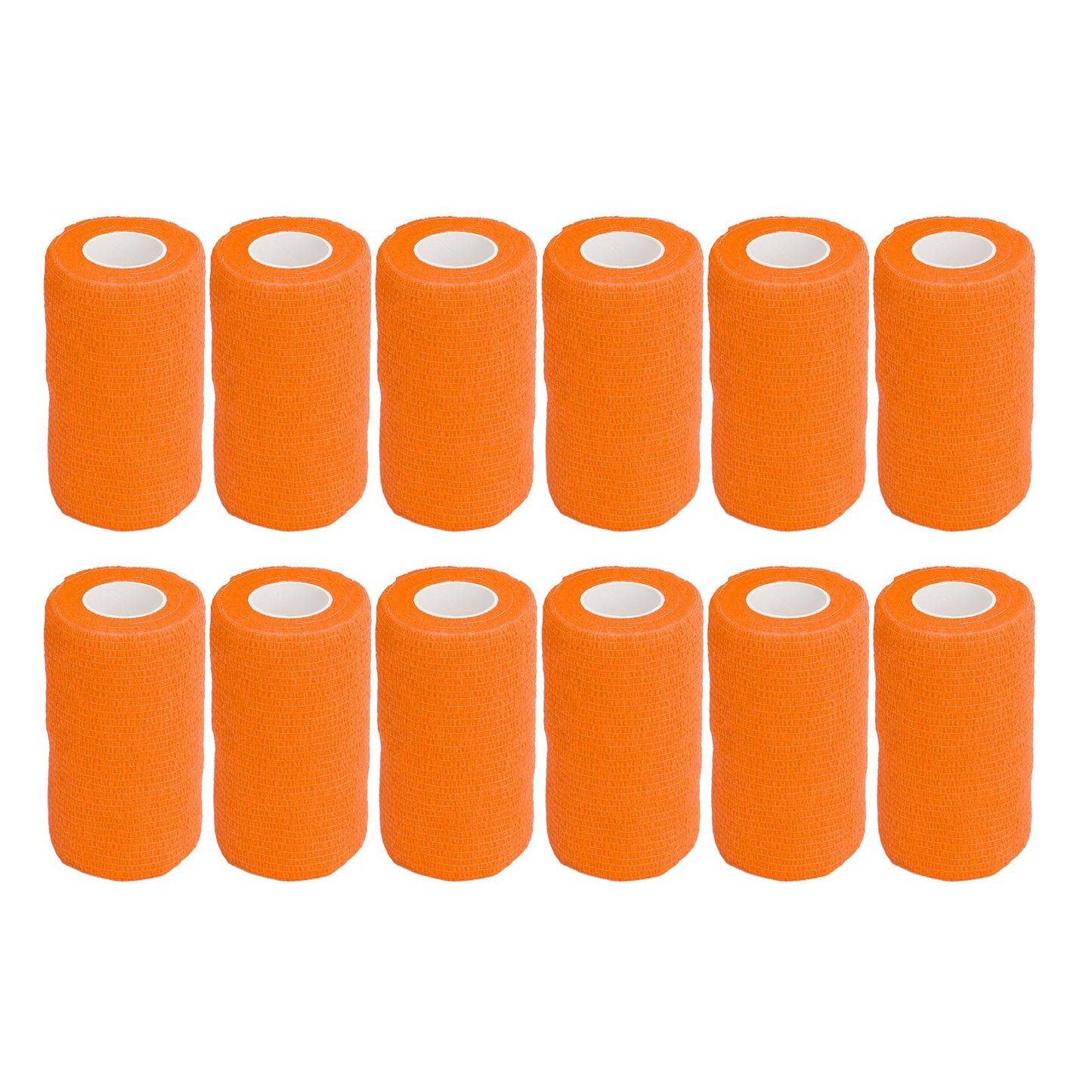 12Pcs Bandage Wrap Natural Latex Elastic Self Adhesive Wrap for Cows Dogs Horses 10cm Orange