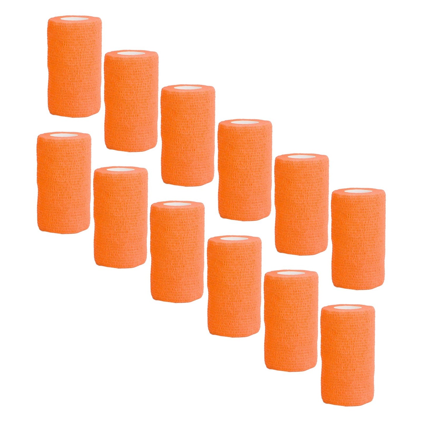 12Pcs Bandage Wrap Natural Latex Elastic Self Adhesive Wrap for Cows Dogs Horses 10cm Orange