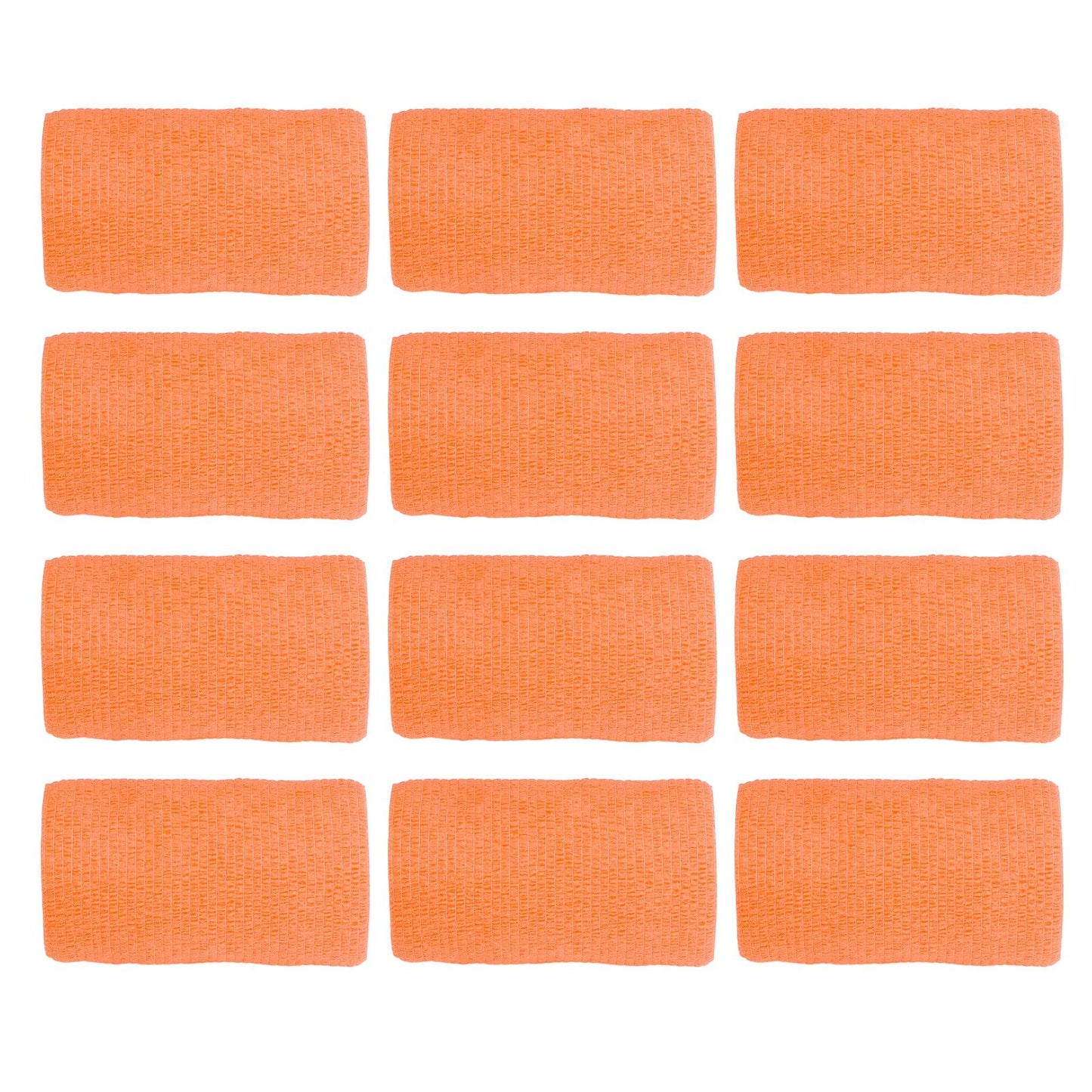 12Pcs Bandage Wrap Natural Latex Elastic Self Adhesive Wrap for Cows Dogs Horses 10cm Orange