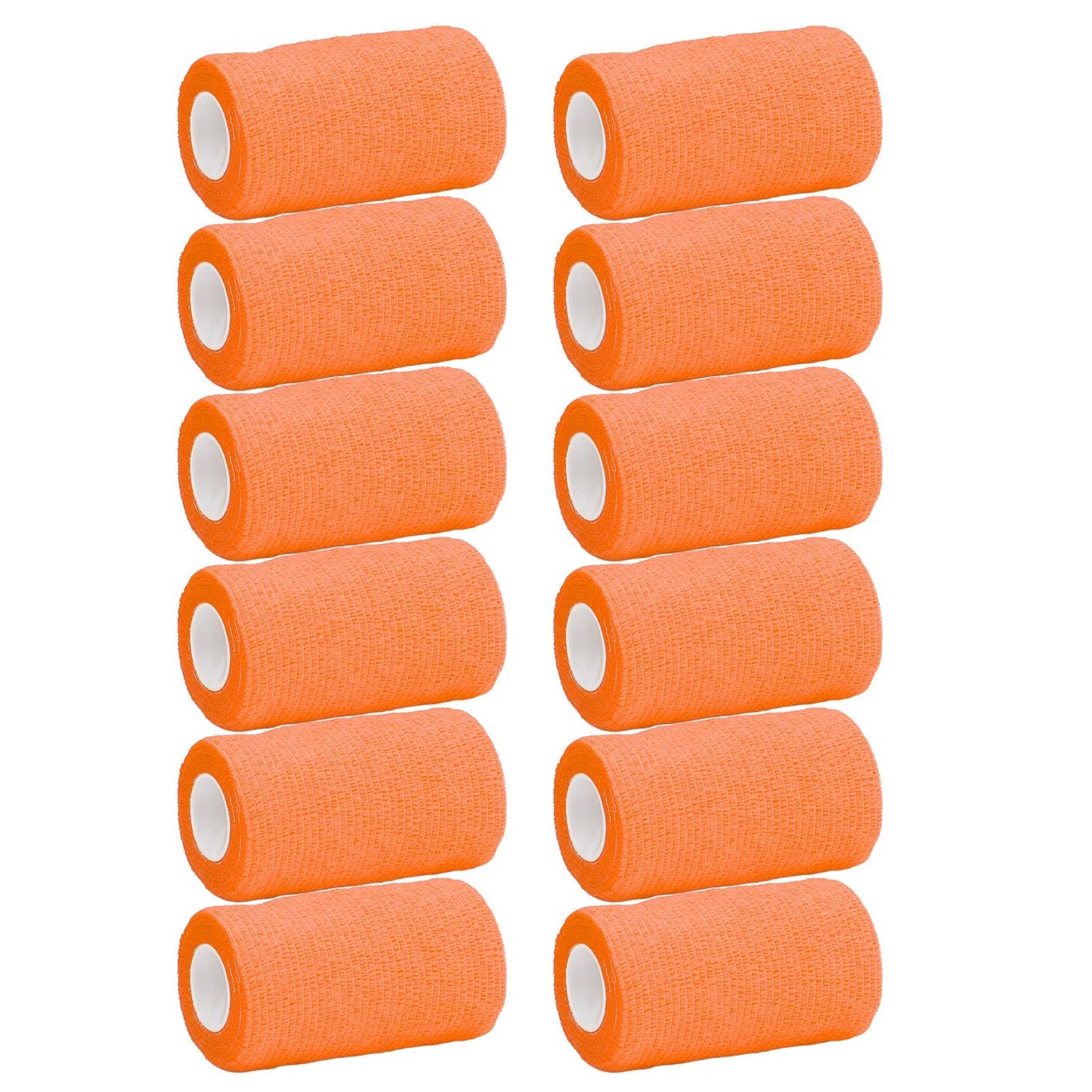 12Pcs Bandage Wrap Natural Latex Elastic Self Adhesive Wrap for Cows Dogs Horses 10cm Orange