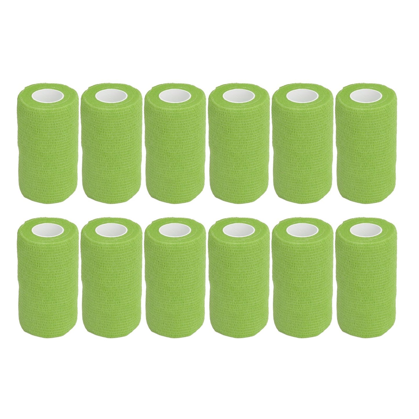 12Pcs Bandage Wrap Natural Latex Elastic Self Adhesive Wrap for Cows Dogs Horses 10cm Green