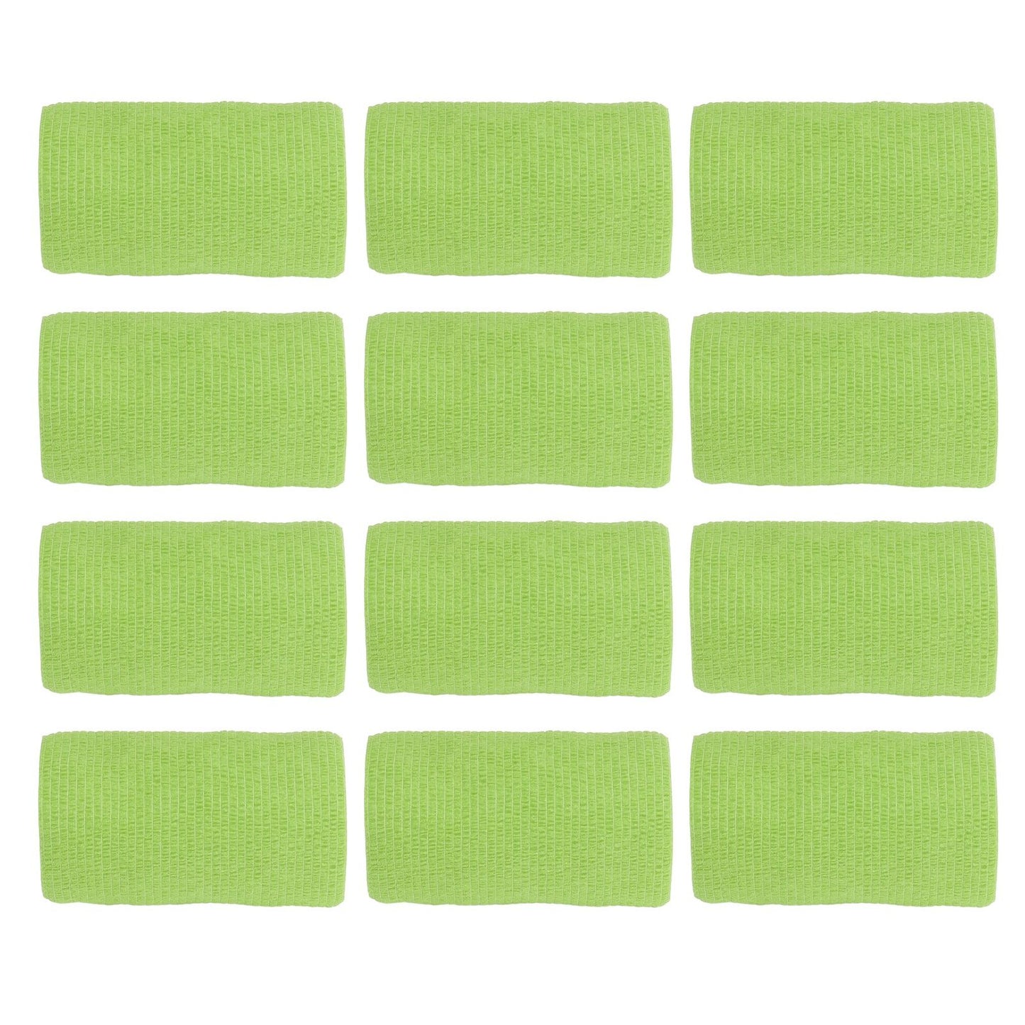 12Pcs Bandage Wrap Natural Latex Elastic Self Adhesive Wrap for Cows Dogs Horses 10cm Green