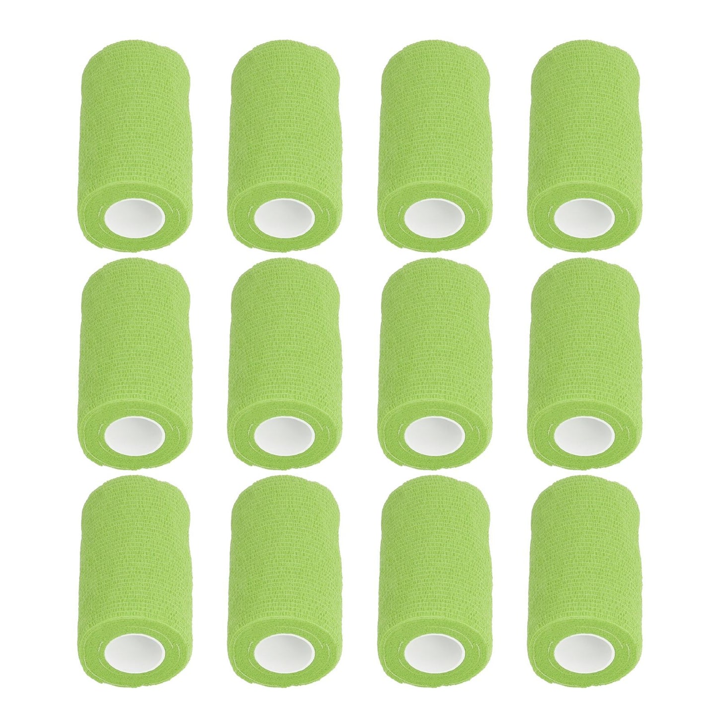 12Pcs Bandage Wrap Natural Latex Elastic Self Adhesive Wrap for Cows Dogs Horses 10cm Green