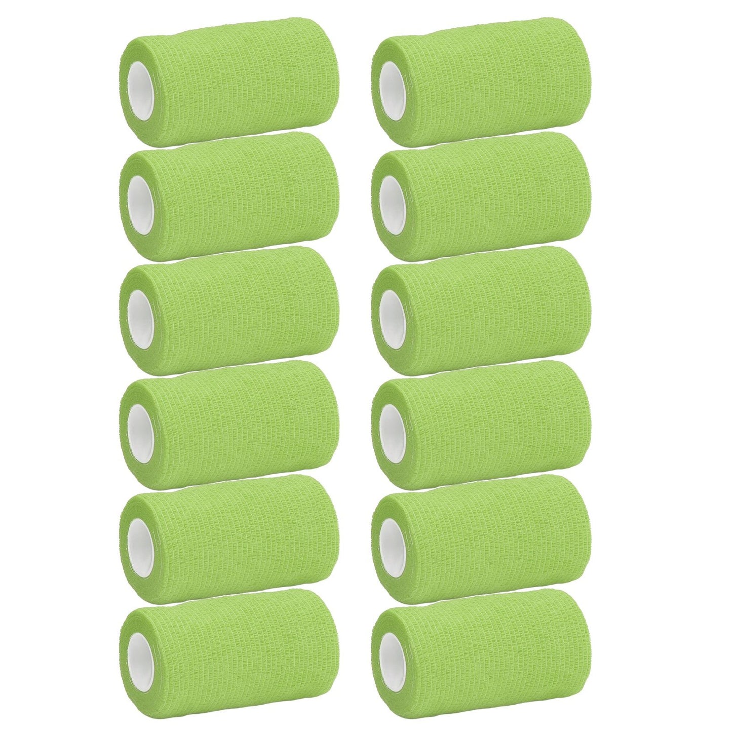 12Pcs Bandage Wrap Natural Latex Elastic Self Adhesive Wrap for Cows Dogs Horses 10cm Green