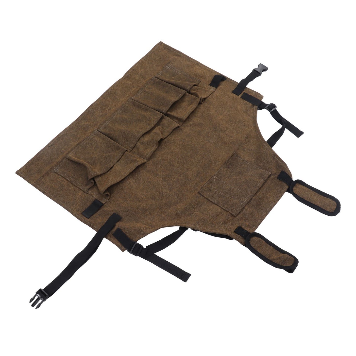 Woodworking Shop Apron Large Capacity Pocket Adjustment Shoulder Straps Waxed Apron for Carpentry Electrician