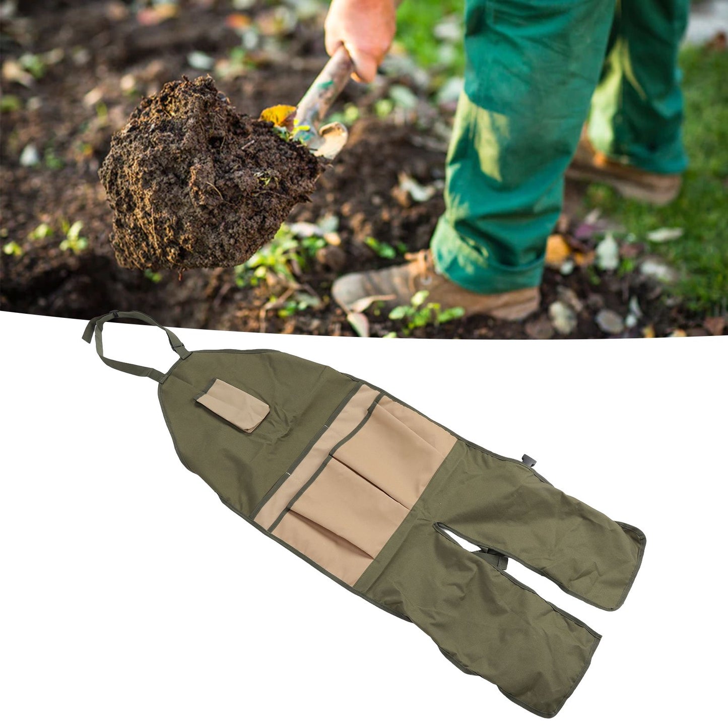 Gardening Apron 600D Oxford Fabric Wear Resistant Durable Adjustable Buckle Work Apron for Garden Yard Farm