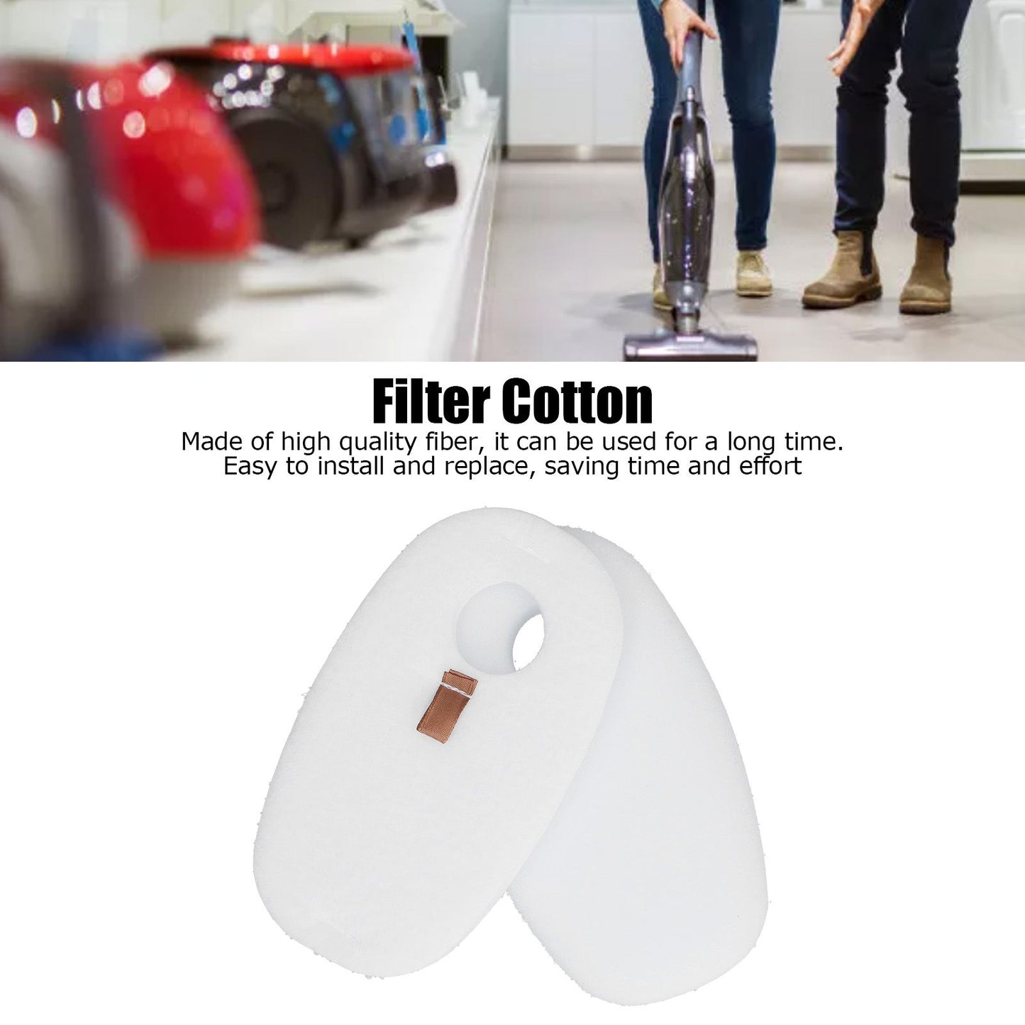 4 Set Filter Cotton Vacuum Cleaner Accessory Fit for Shark HV320 HV321 HV322 HV324Q HV319 HV320W