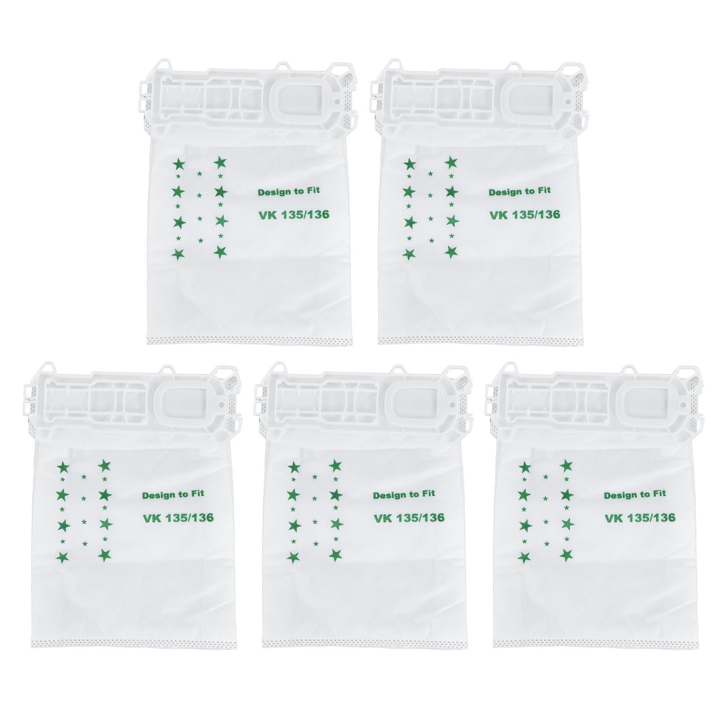 5PCS Vacuum Cleaner Dust Bag Nonwoven Vacuum Cleaner Garbage Bag for VORWERK VK135 VK136