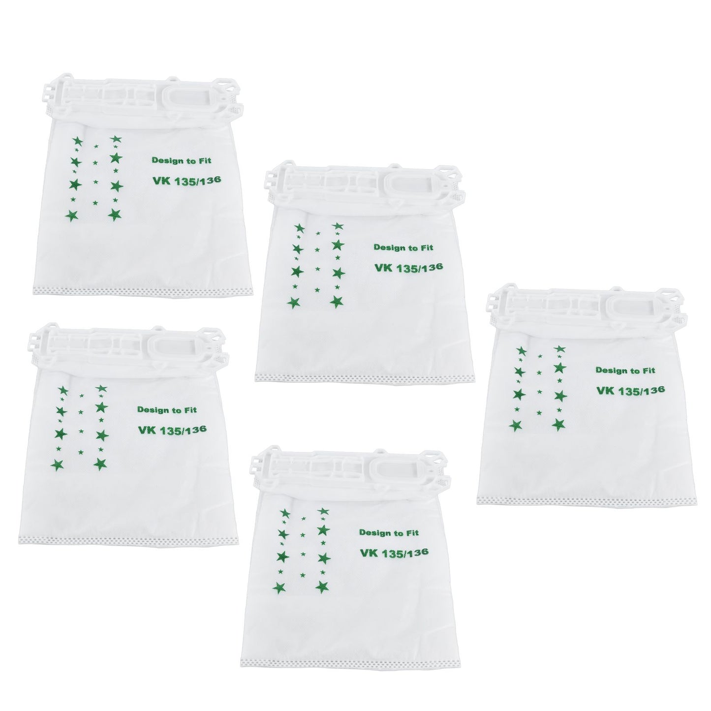 5PCS Vacuum Cleaner Dust Bag Nonwoven Vacuum Cleaner Garbage Bag for VORWERK VK135 VK136