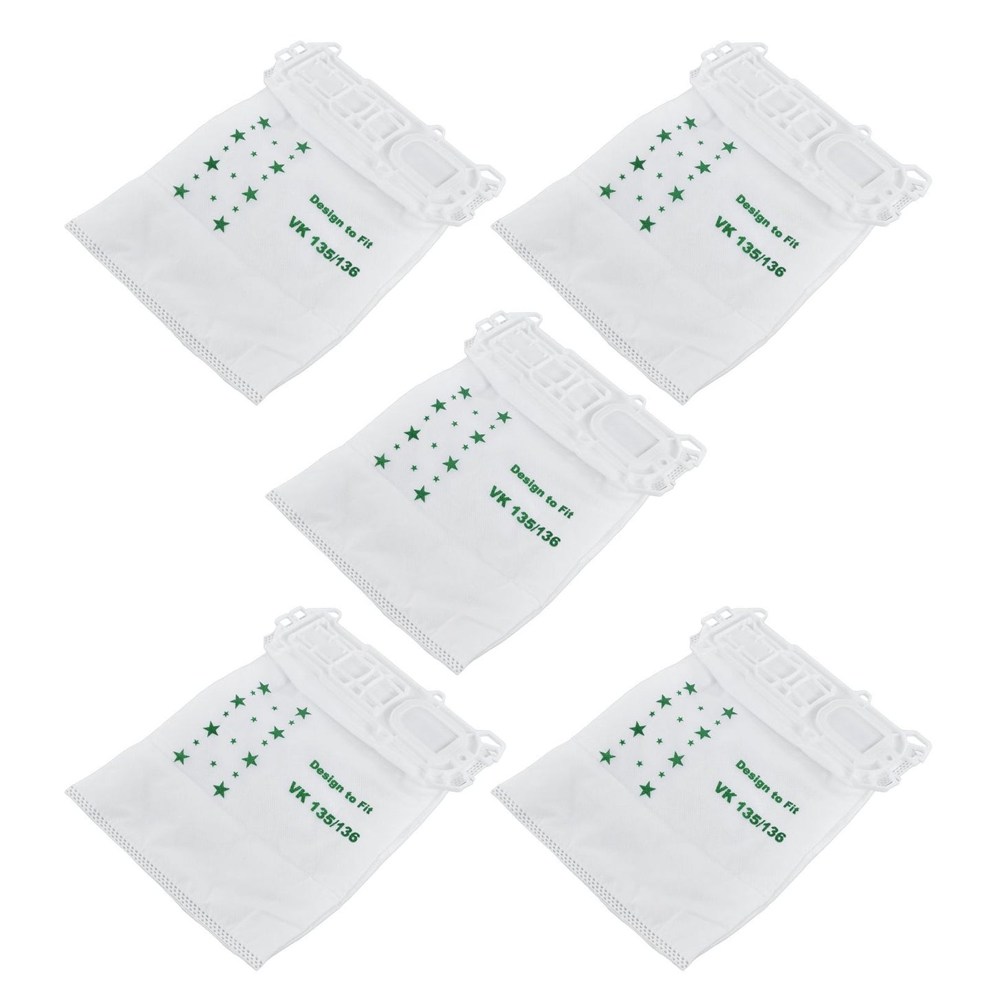 5PCS Vacuum Cleaner Dust Bag Nonwoven Vacuum Cleaner Garbage Bag for VORWERK VK135 VK136