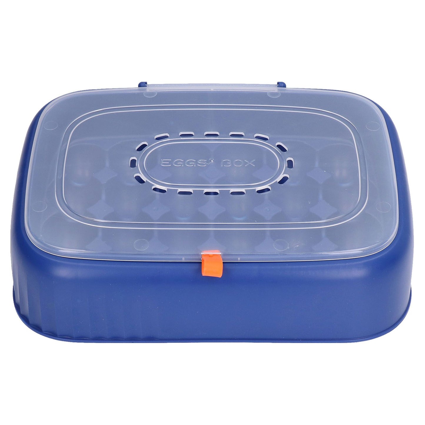 24 Eggs Containers ABS Egg Tray Storage Box Refrigerator Organizer Bins with Breathable VentsDark Blue