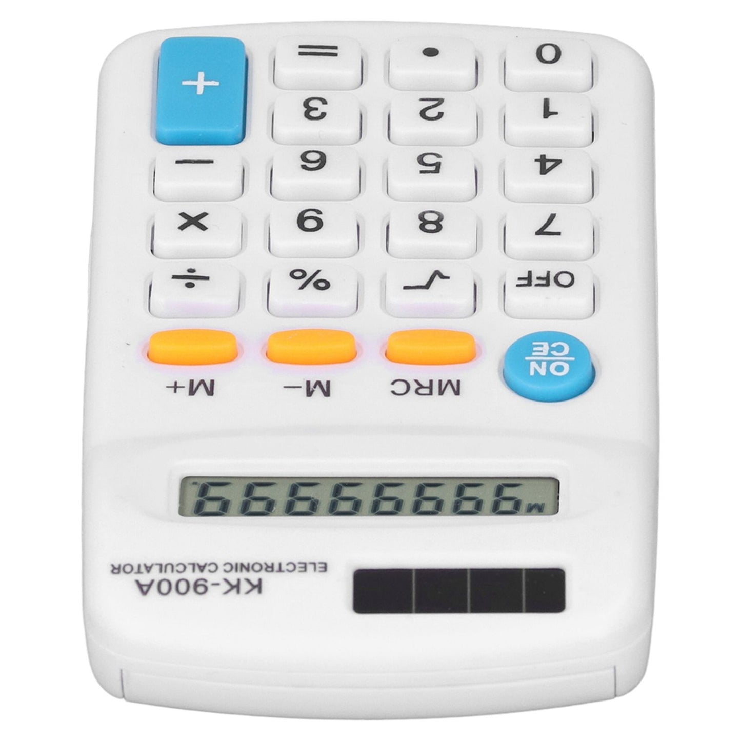 Mini Calculators Handheld 8 Digit with LCD Display Sensitive Button Solar Battery Dual Power for Office School BusinessWhite