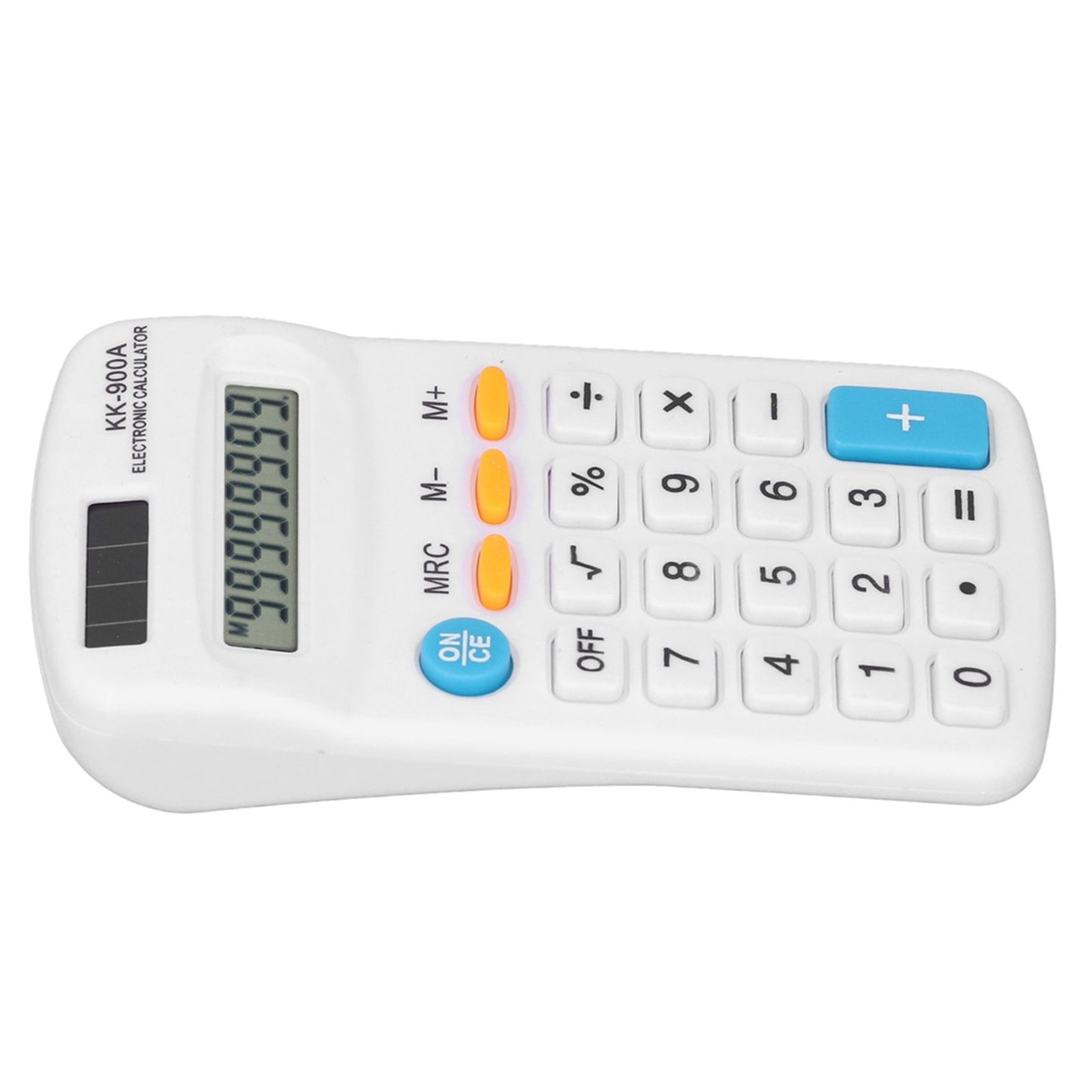 Mini Calculators Handheld 8 Digit with LCD Display Sensitive Button Solar Battery Dual Power for Office School BusinessWhite