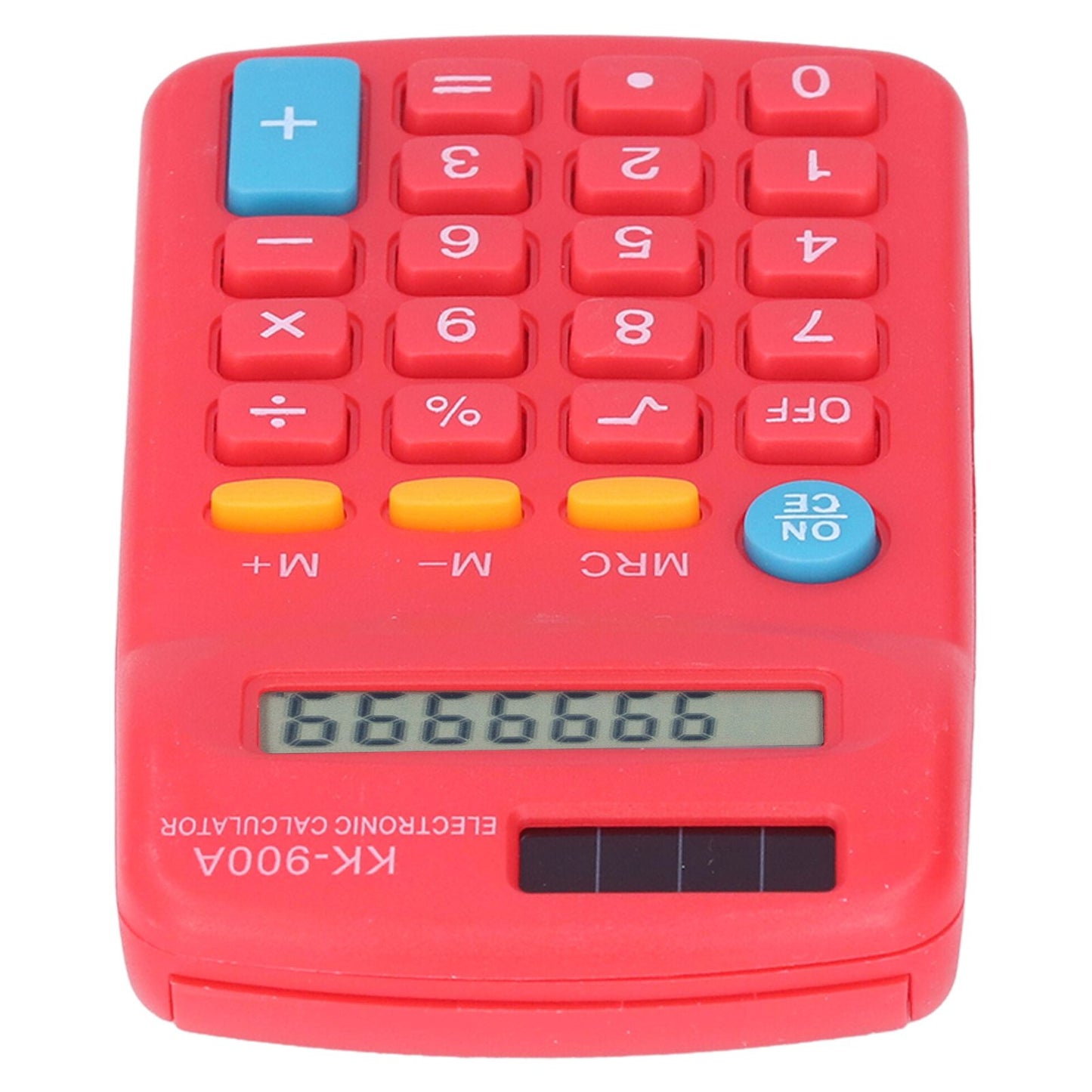 Mini Calculators Handheld 8 Digit with LCD Display Sensitive Button Solar Battery Dual Power for Office School BusinessRed