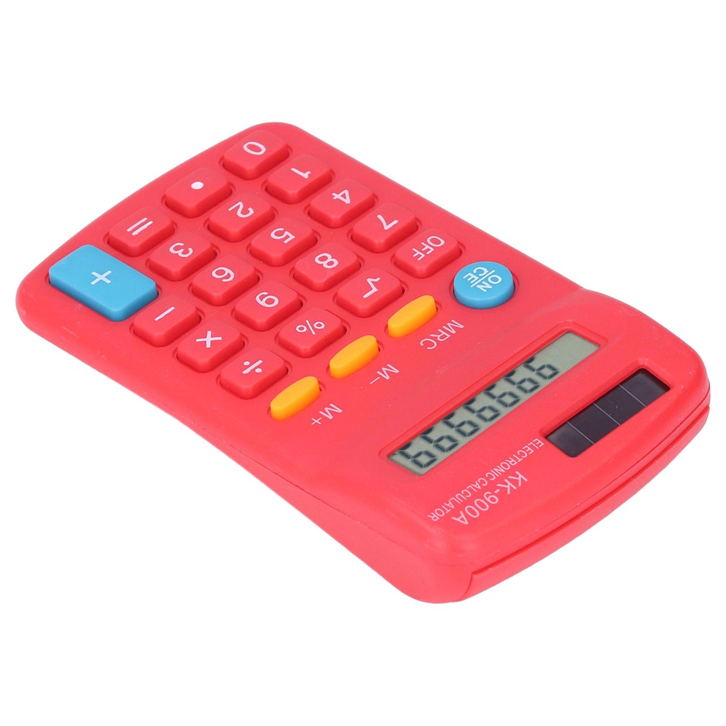 Mini Calculators Handheld 8 Digit with LCD Display Sensitive Button Solar Battery Dual Power for Office School BusinessRed