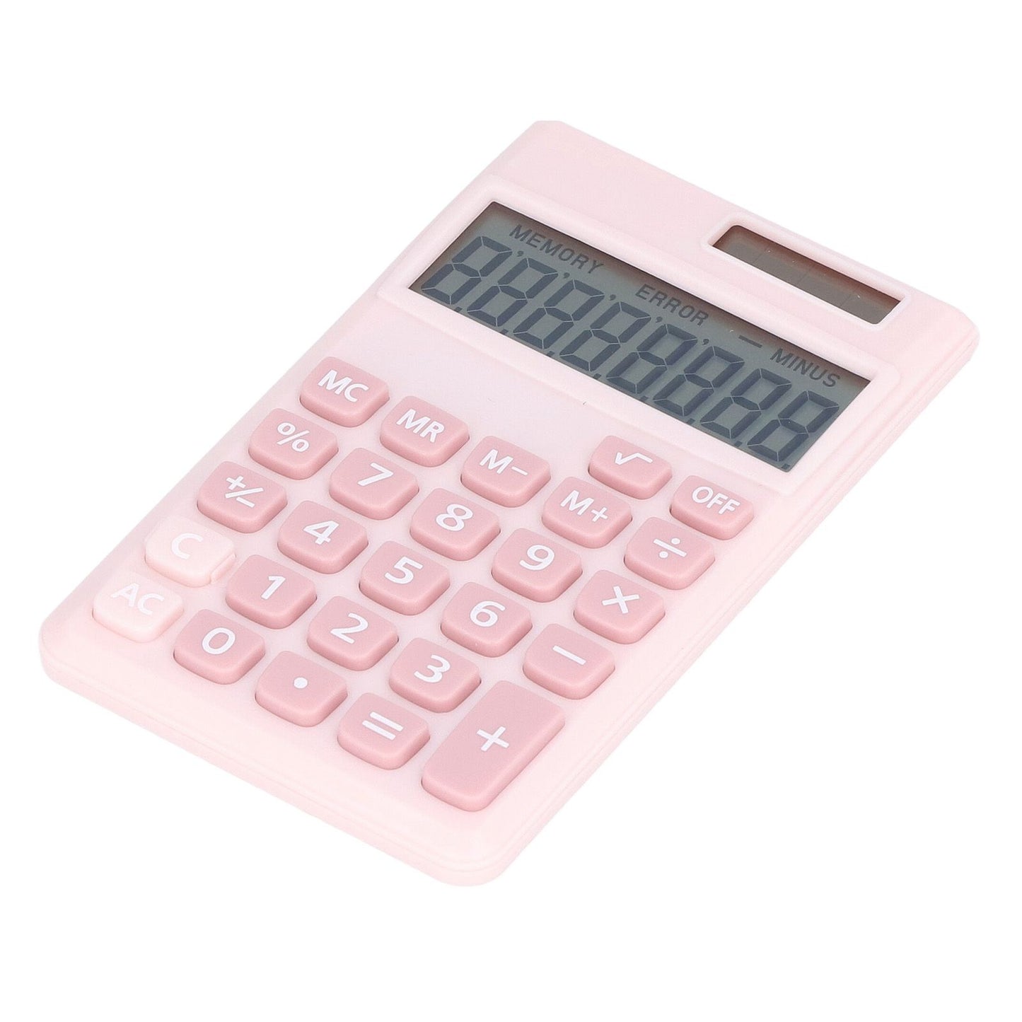 Calculators 8 Digit Solar Battery Dual Power Handheld Pocket Calculator with Large LCD Display Big Sensitive ButtonPink