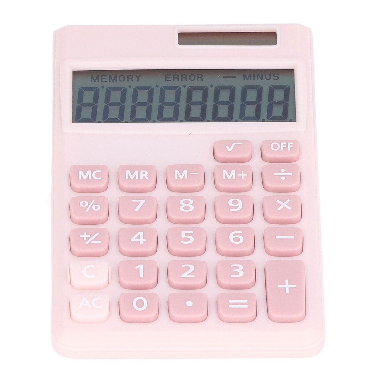 Calculators 8 Digit Solar Battery Dual Power Handheld Pocket Calculator with Large LCD Display Big Sensitive ButtonPink