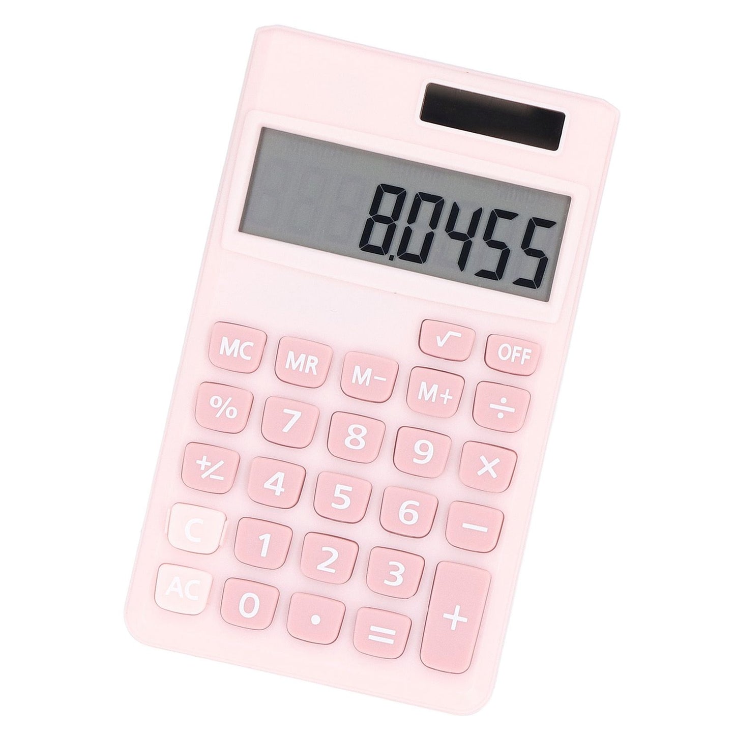 Calculators 8 Digit Solar Battery Dual Power Handheld Pocket Calculator with Large LCD Display Big Sensitive ButtonPink