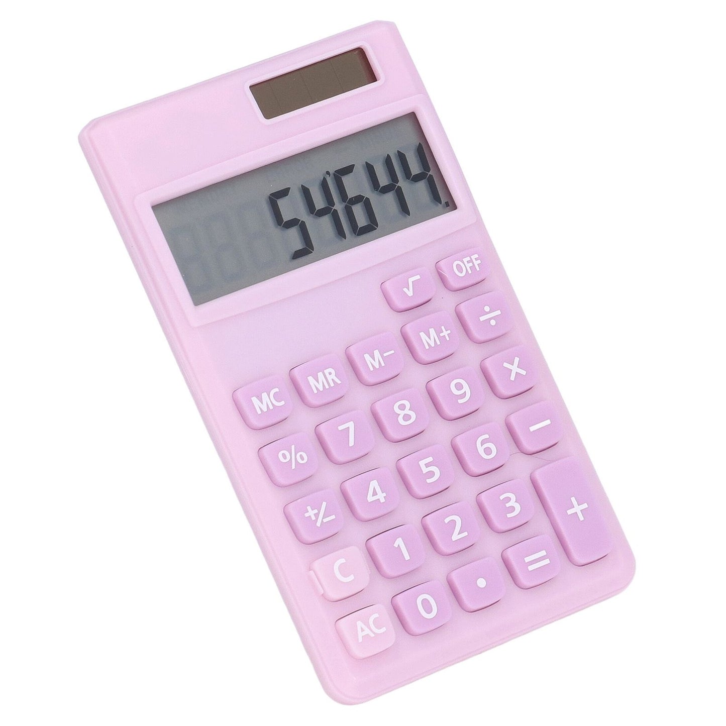 Calculators 8 Digit Solar Battery Dual Power Handheld Pocket Calculator with Large LCD Display Big Sensitive ButtonPale Pinkish Purple