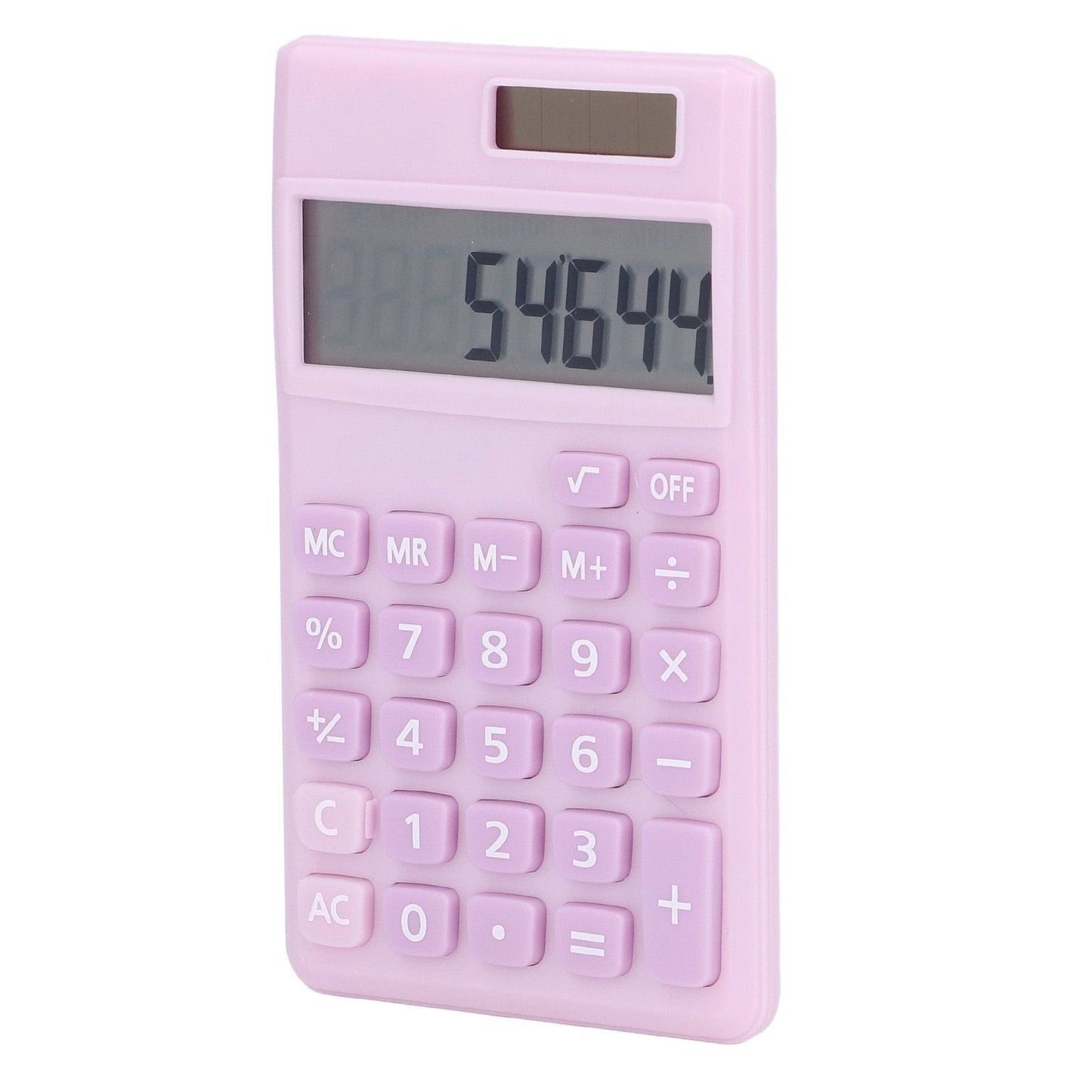 Calculators 8 Digit Solar Battery Dual Power Handheld Pocket Calculator with Large LCD Display Big Sensitive ButtonPale Pinkish Purple