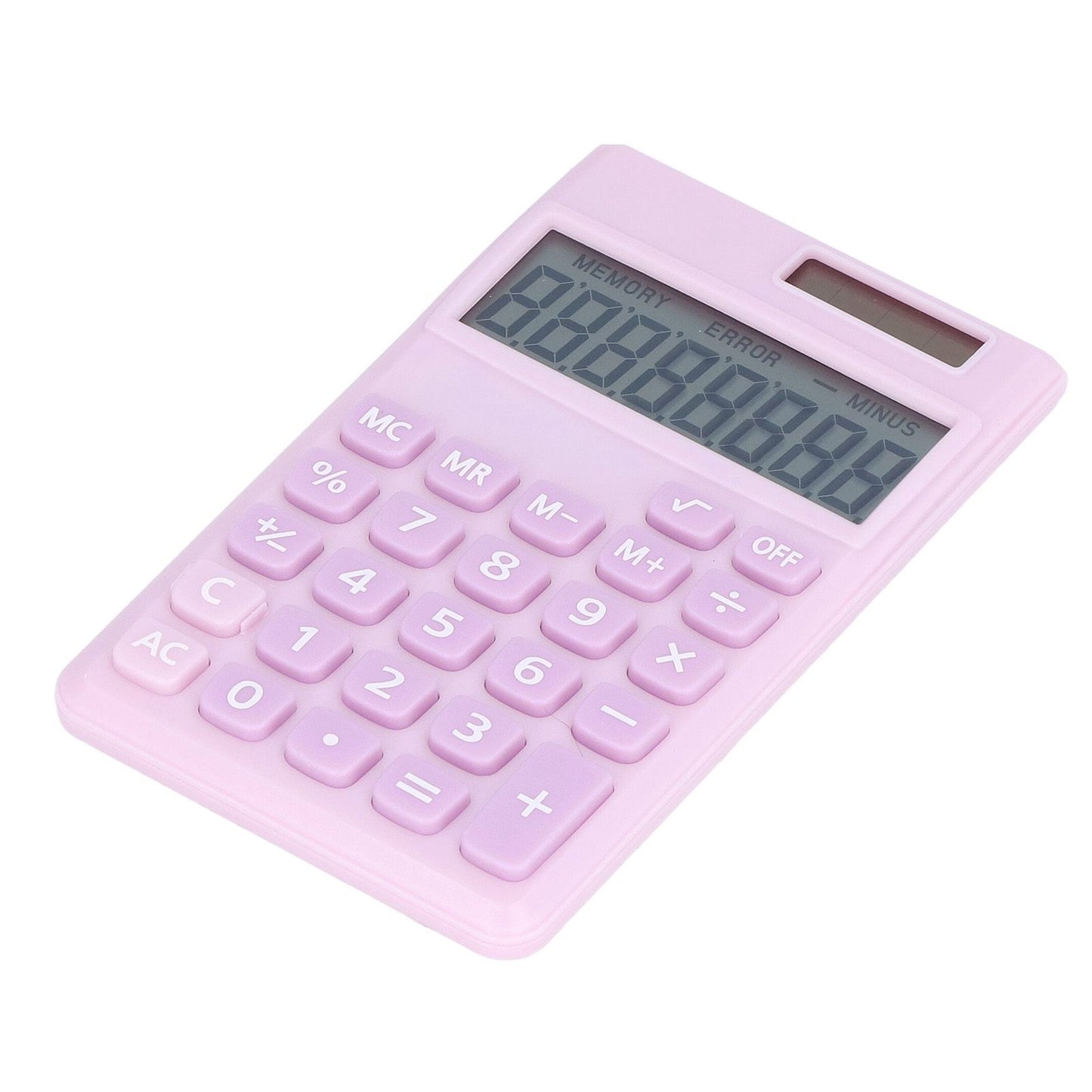 Calculators 8 Digit Solar Battery Dual Power Handheld Pocket Calculator with Large LCD Display Big Sensitive ButtonPale Pinkish Purple