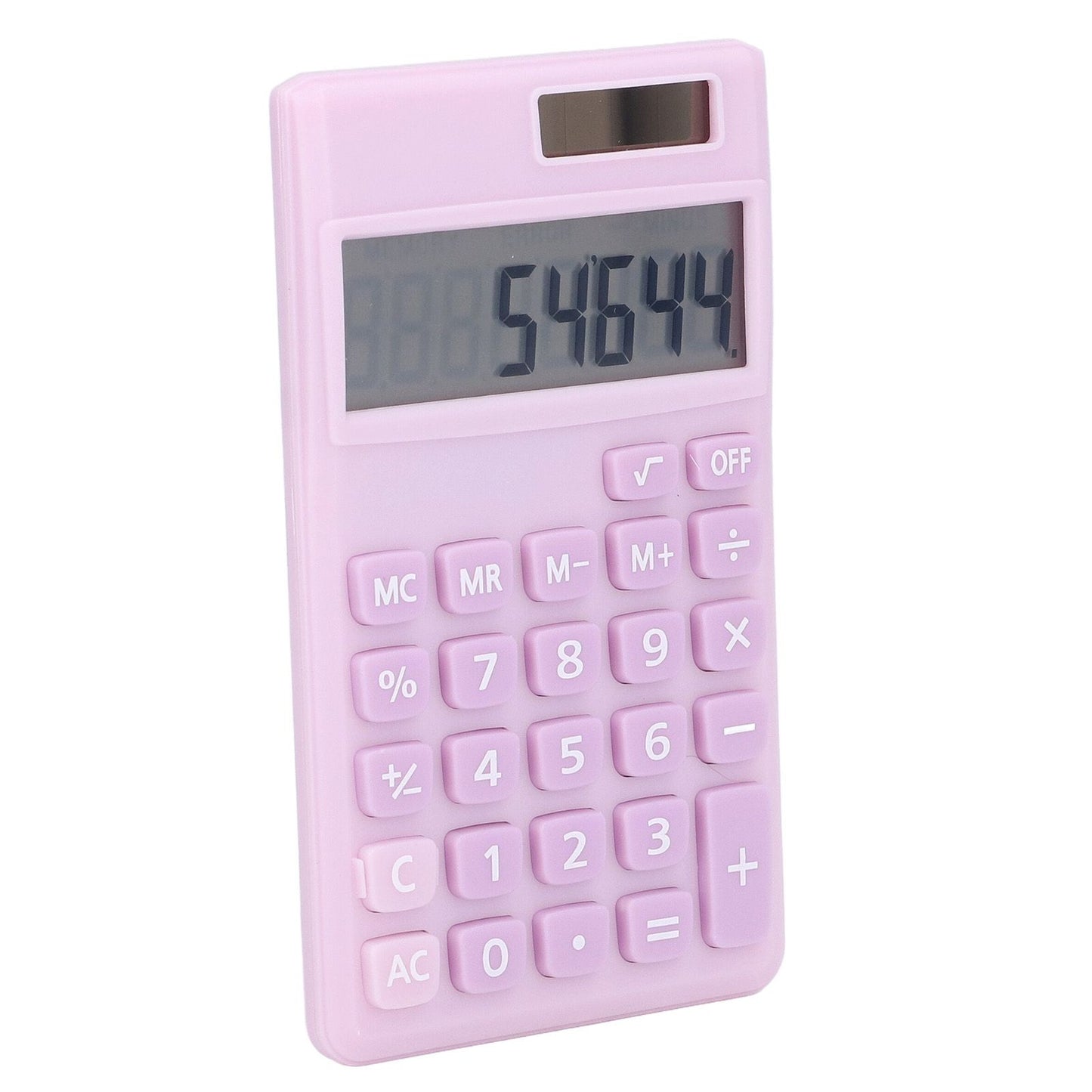 Calculators 8 Digit Solar Battery Dual Power Handheld Pocket Calculator with Large LCD Display Big Sensitive ButtonPale Pinkish Purple