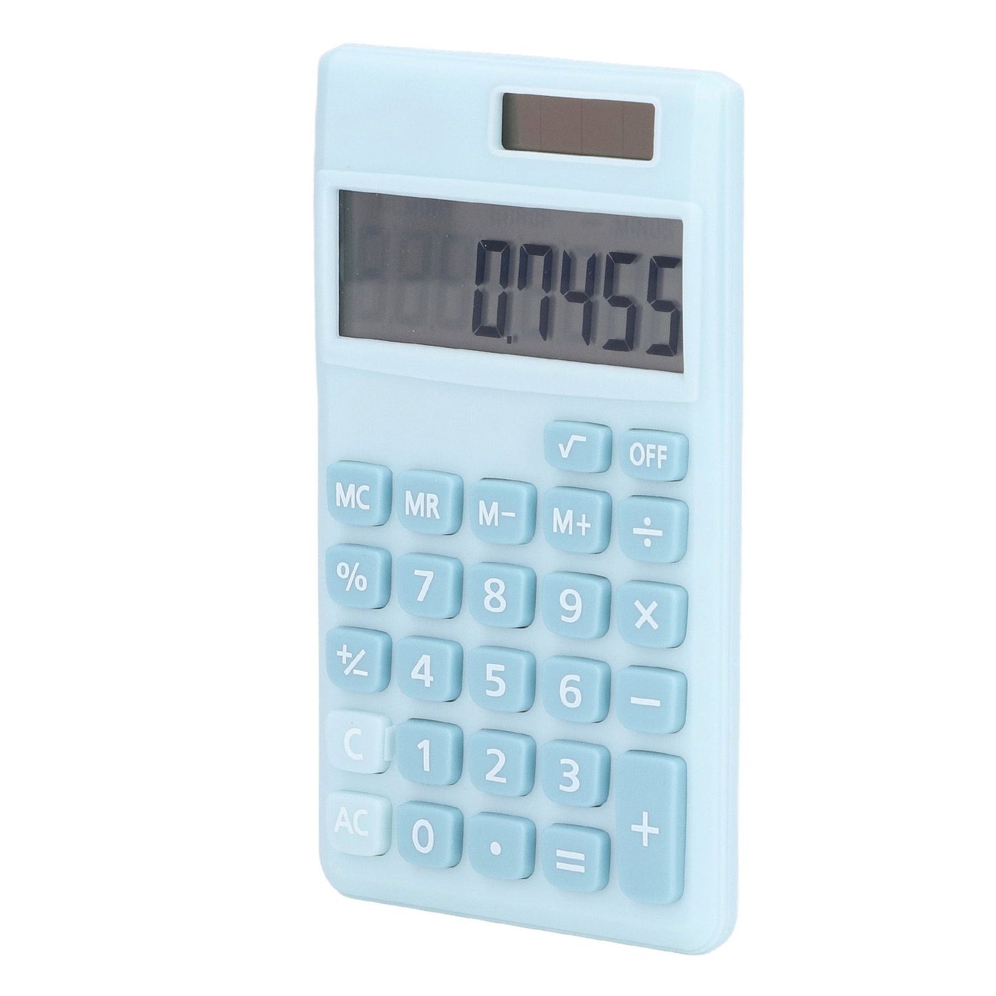Calculators 8 Digit Solar Battery Dual Power Handheld Pocket Calculator with Large LCD Display Big Sensitive ButtonRefreshing Blue