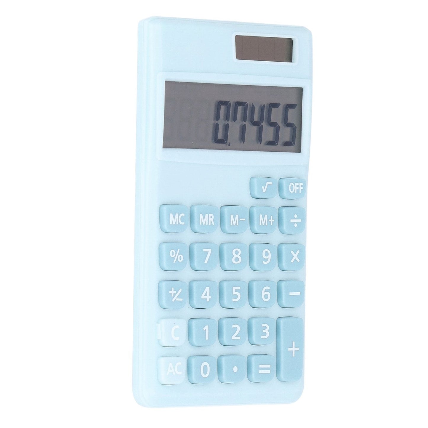 Calculators 8 Digit Solar Battery Dual Power Handheld Pocket Calculator with Large LCD Display Big Sensitive ButtonRefreshing Blue